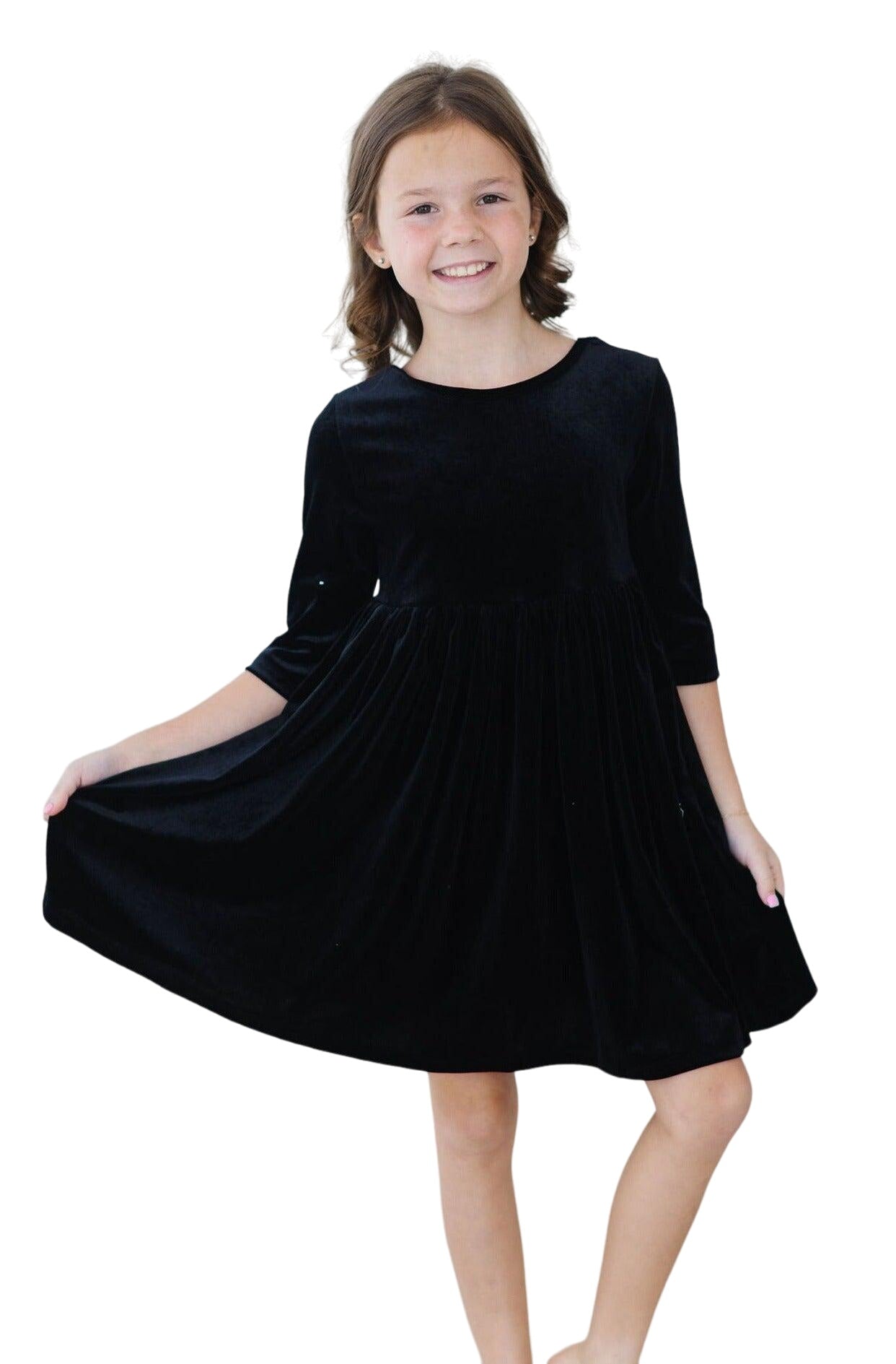 Black Velvet Twirl Dress