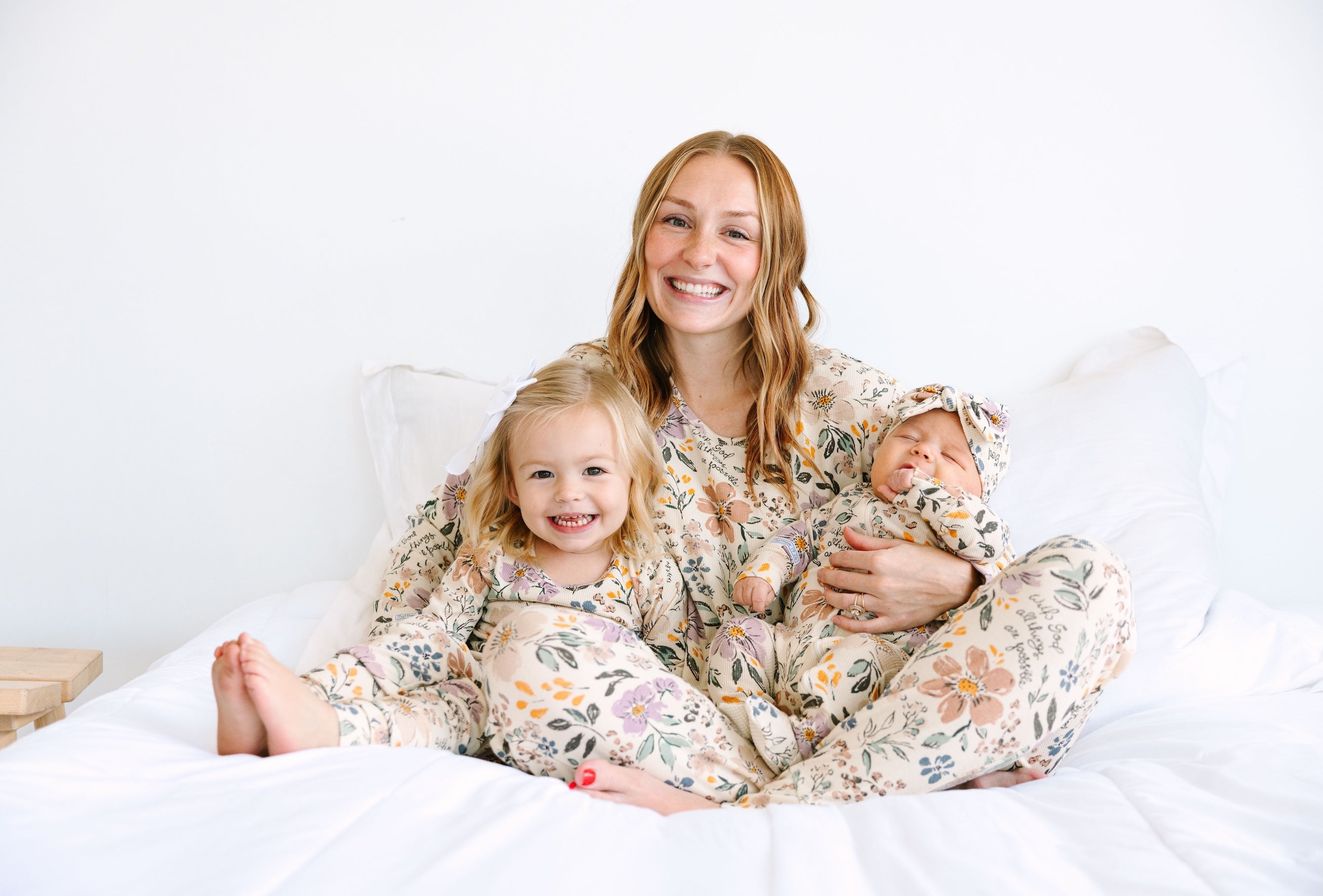 All Things Are Possible Pj Long Sleeve Set Ribbed Cotton-bamboo Blend