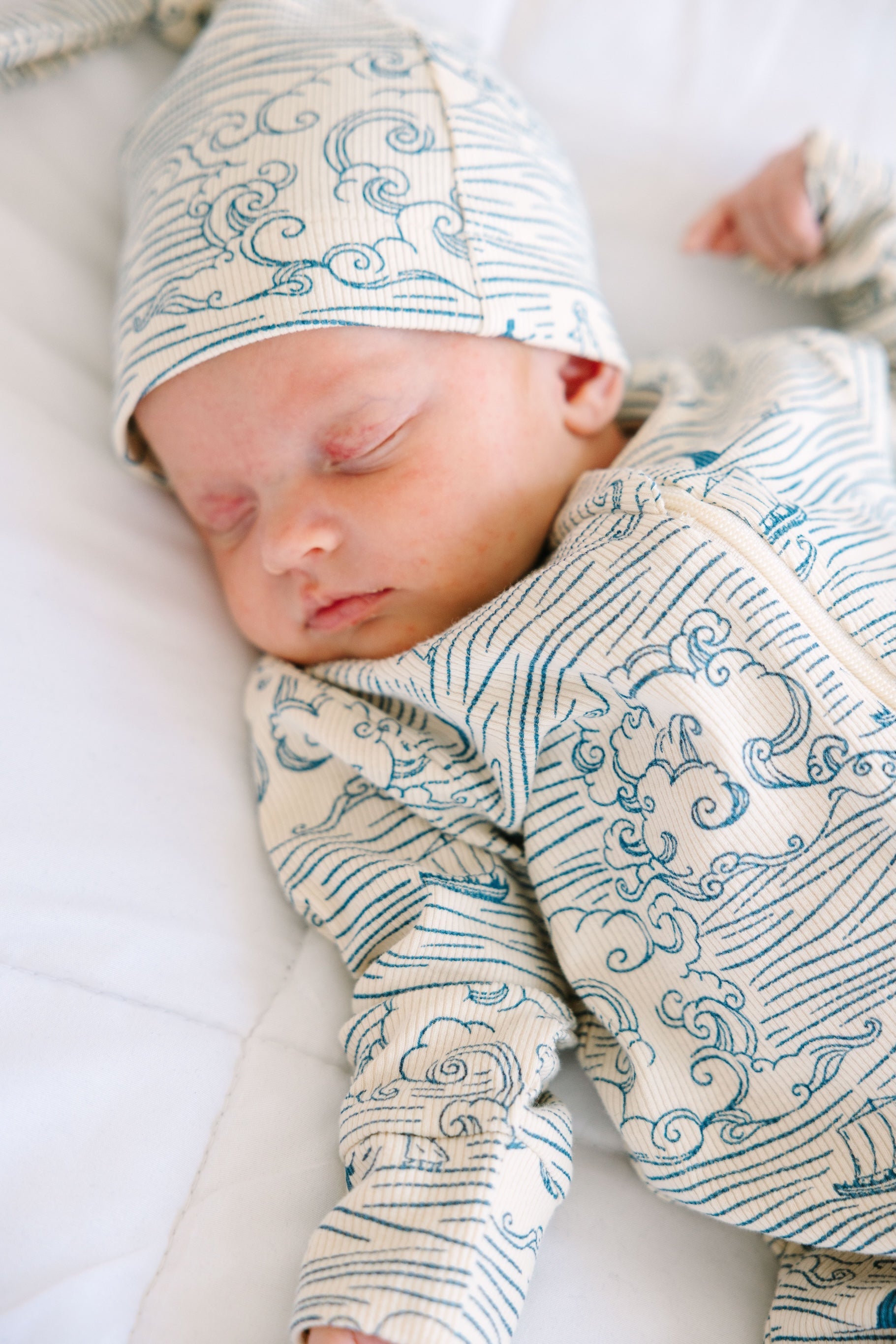 Walking On Water Knotted Hat Ribbed Cotton-bamboo Blend