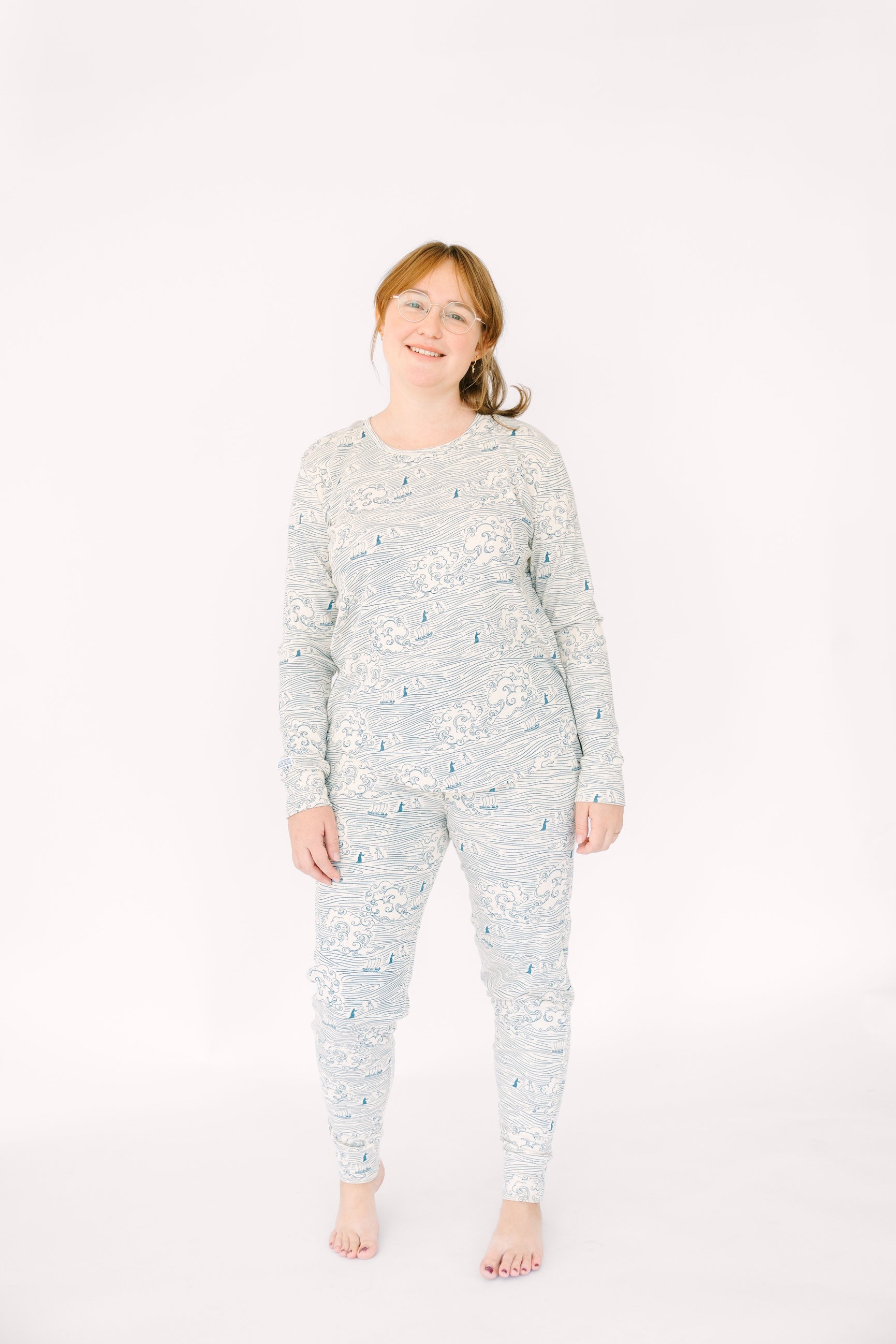 Walking On Water Womens Pj Jogger Set Ribbed Cotton-bamboo Blend