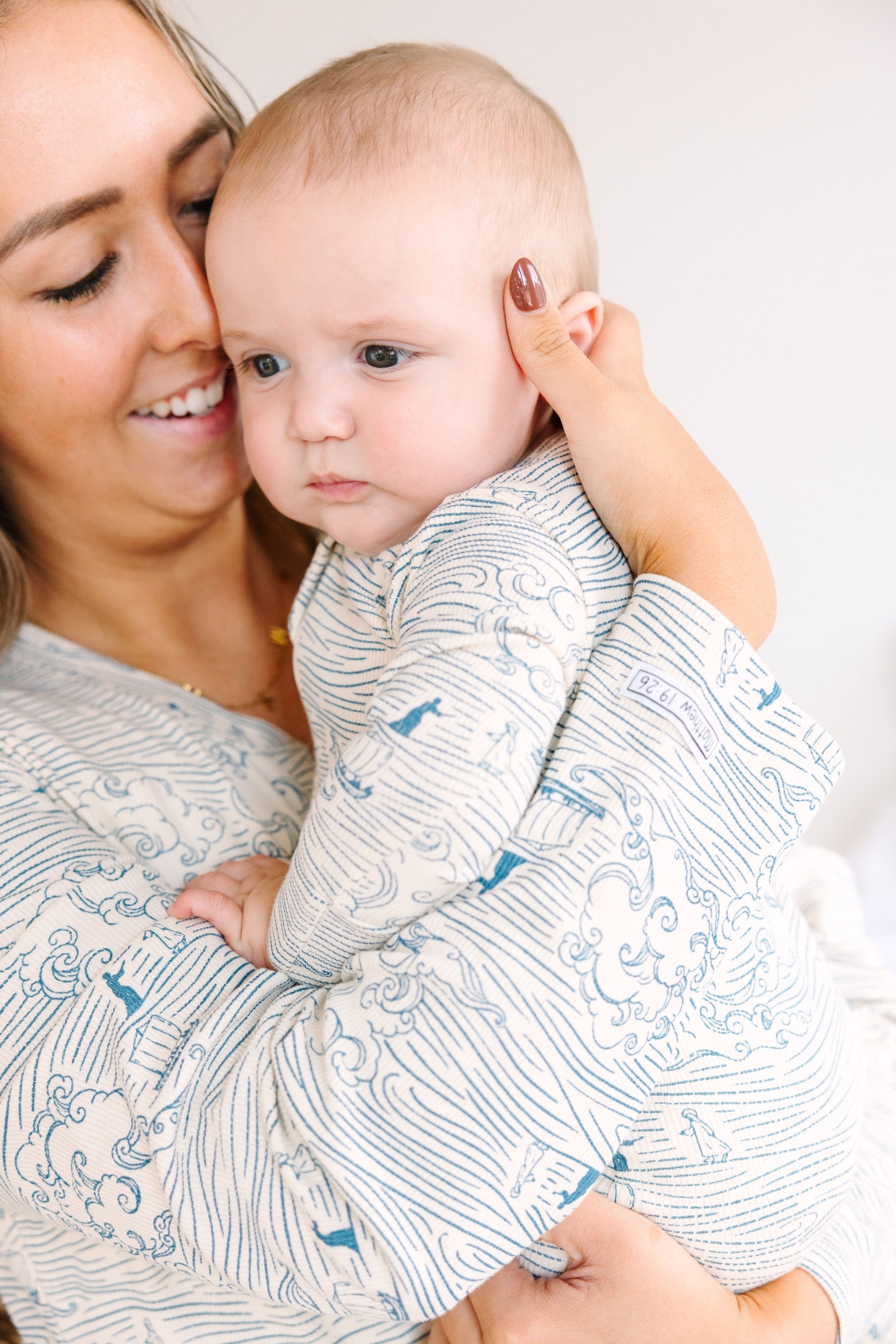 Walking On Water Pj Footless Onesie Ribbed Cotton-bamboo Blend