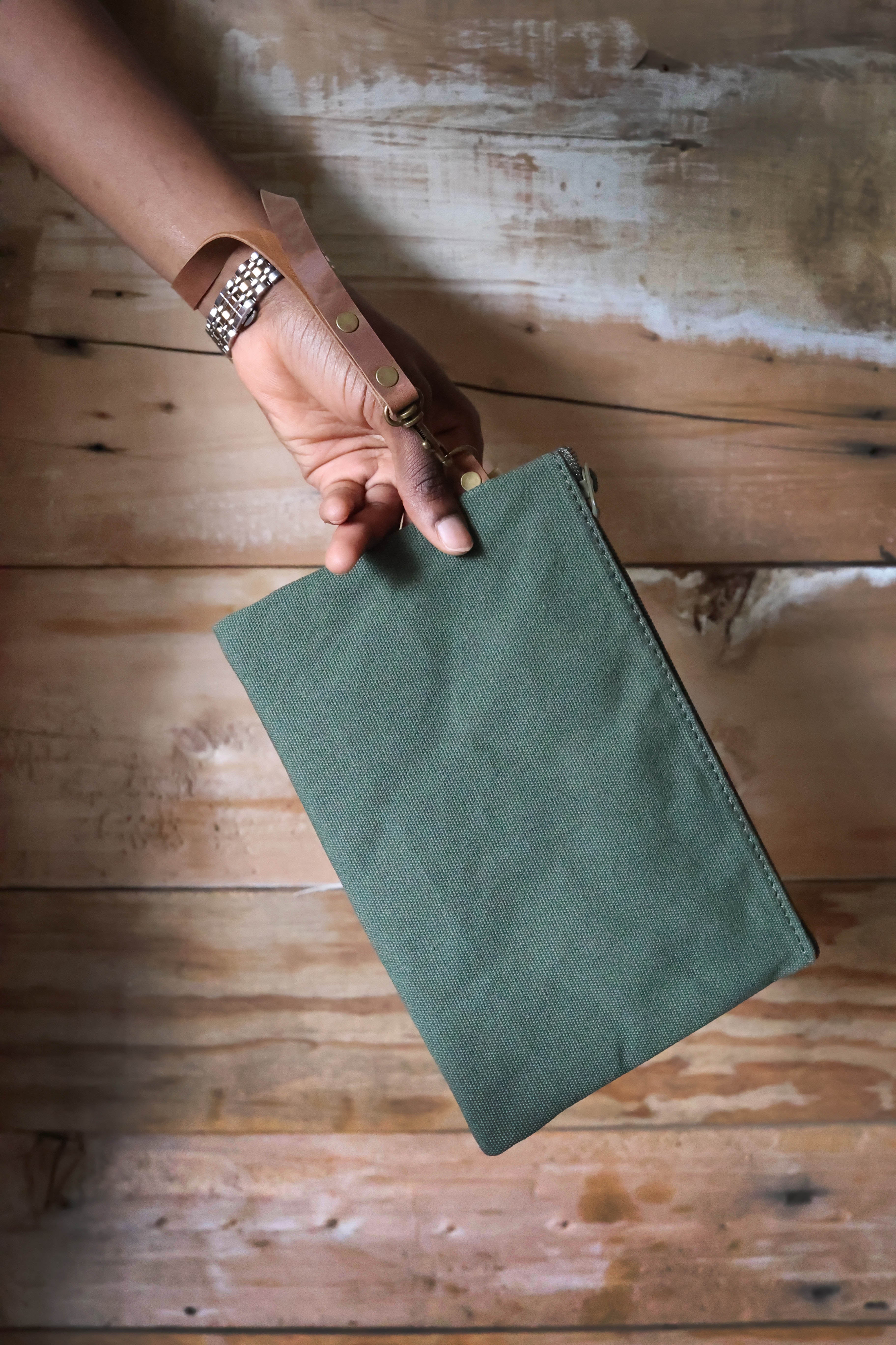 Canvas Clutch/zippered Pouch
