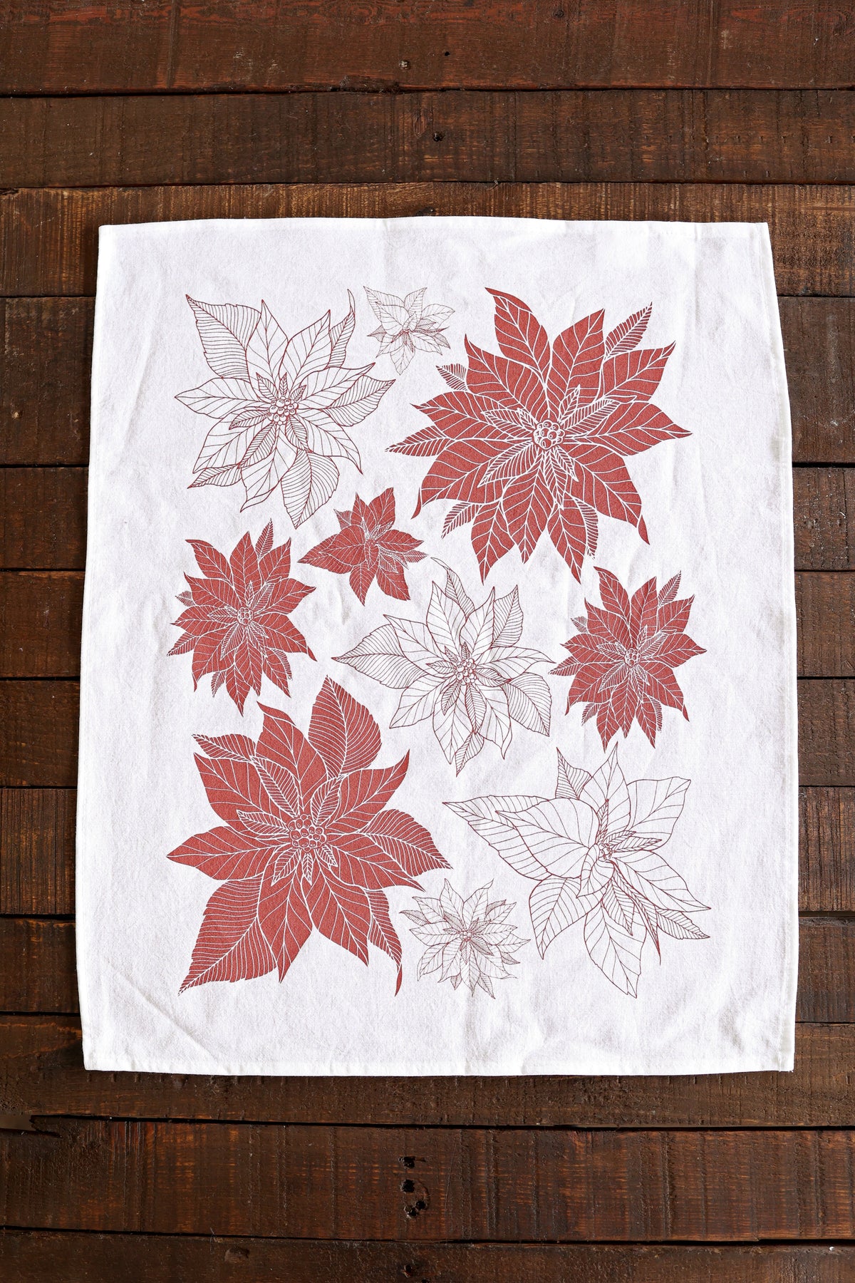 Poinsettia Tea Towel