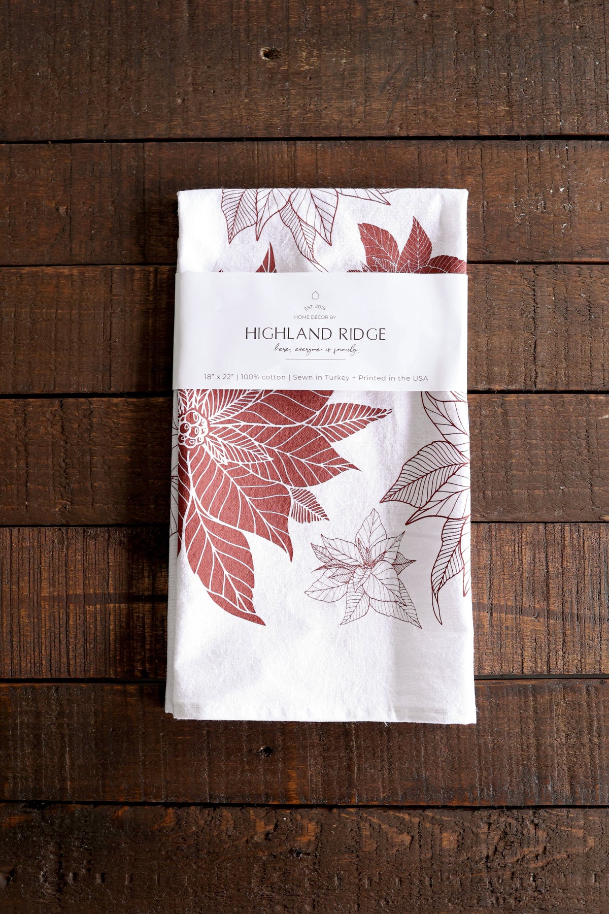 Poinsettia Tea Towel