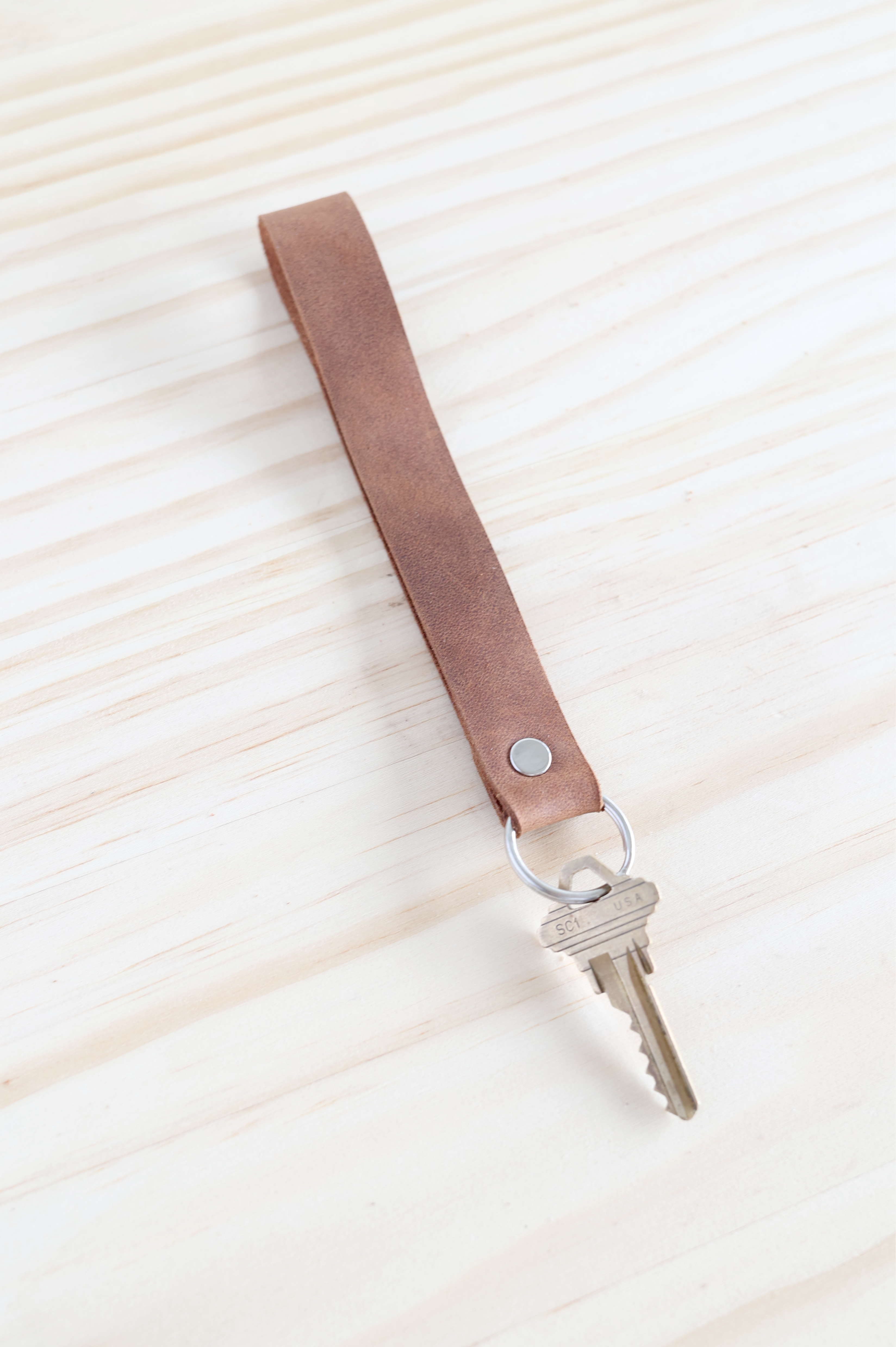 Leather Keychain Wristlet
