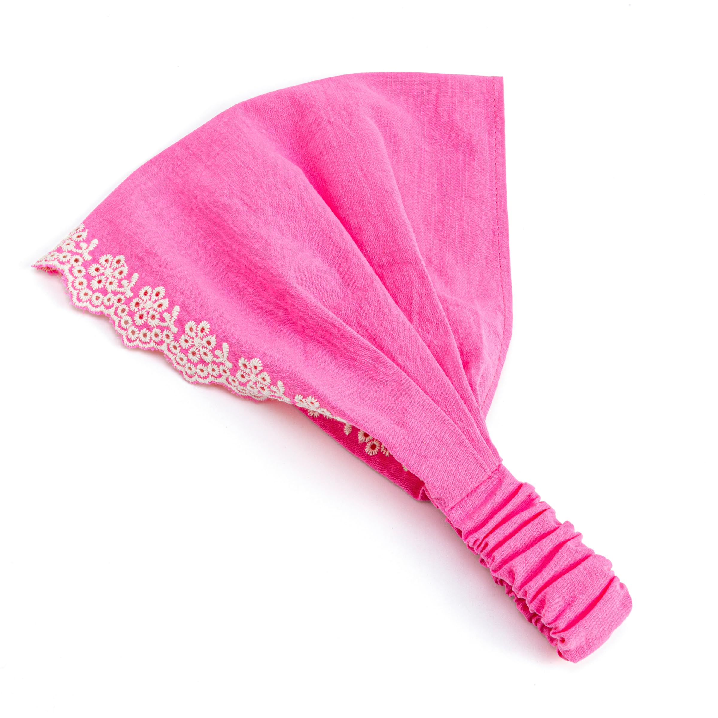 Eyelet Needlework Embroidered Bandana Headband – For Girls Ages 5–12 Years