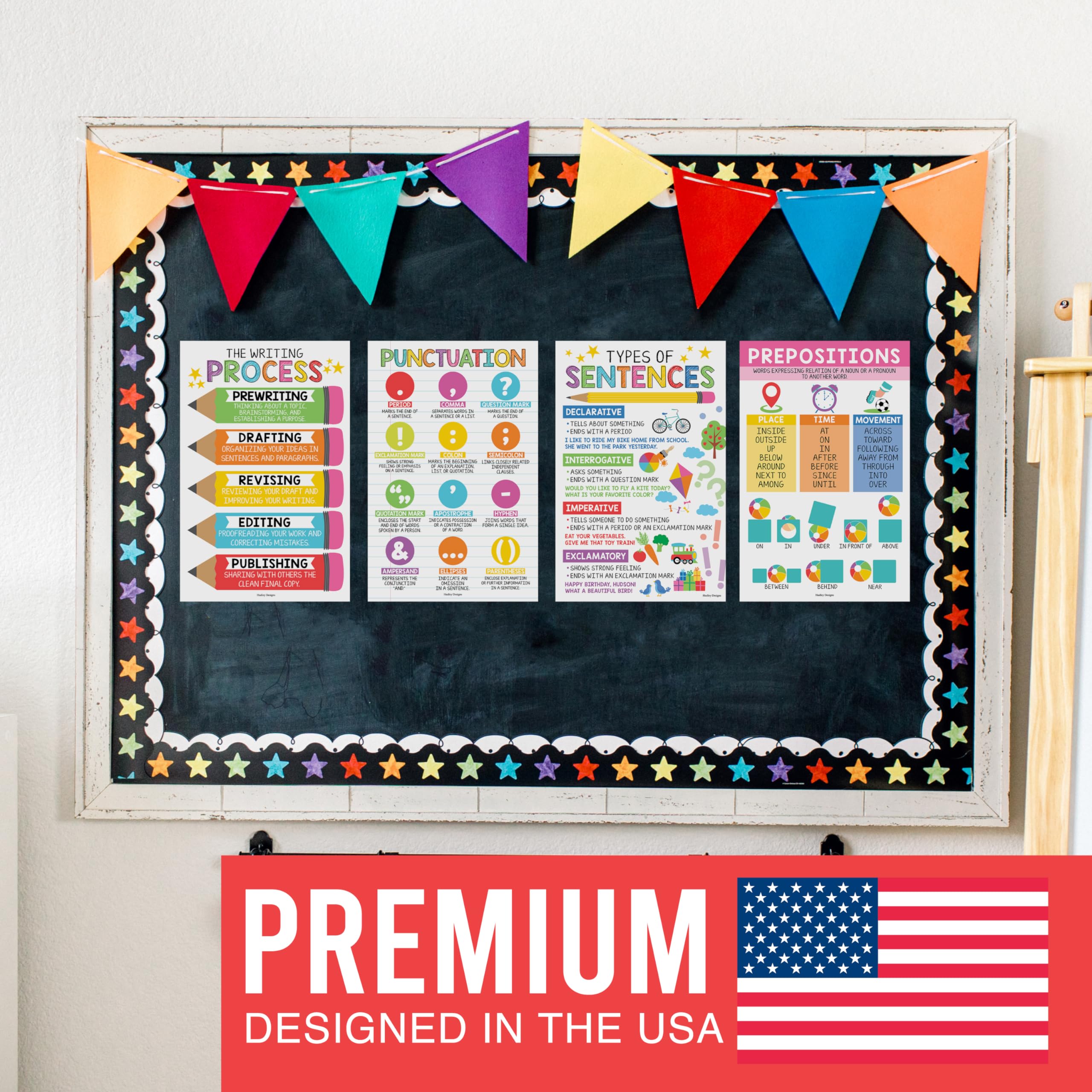 Parts Of Speech Kit: Colorful 12 Poster Pack