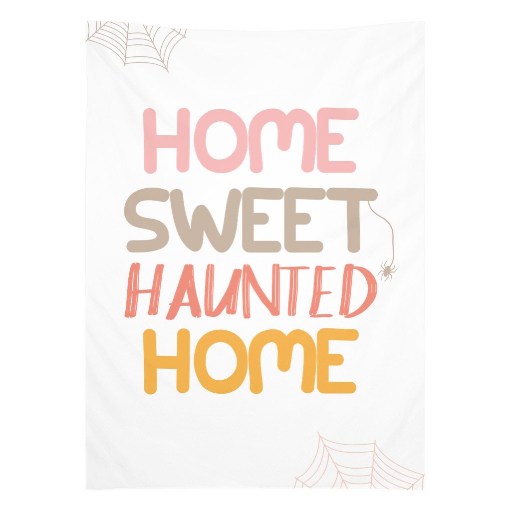 Sweet Haunted Home Tapestry, Wall Decor, Banner, Halloween Banner, Boo Banner, Halloween Decor