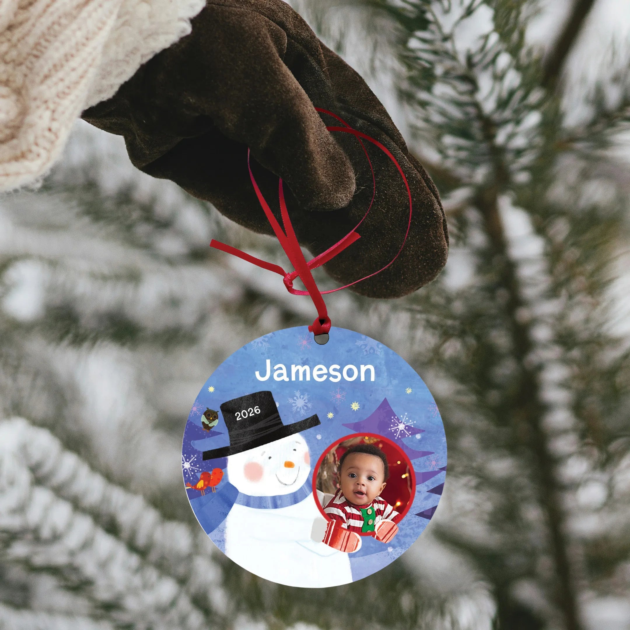 Magical Snowman Personalized Photo Ornament