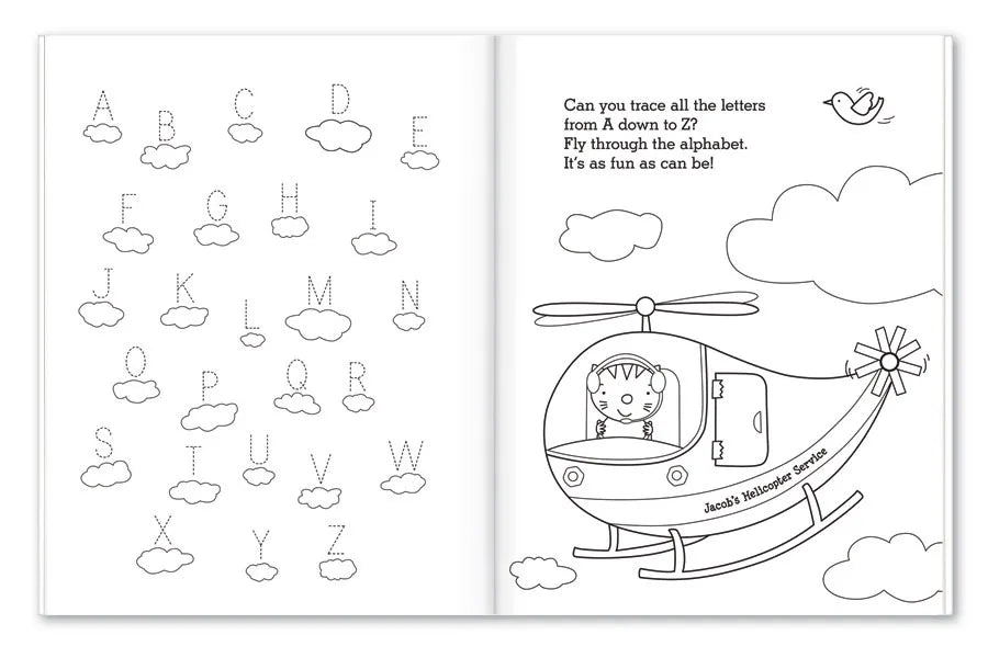 1-2-3 Blast Off With Me Personalized Coloring and Activity Book
