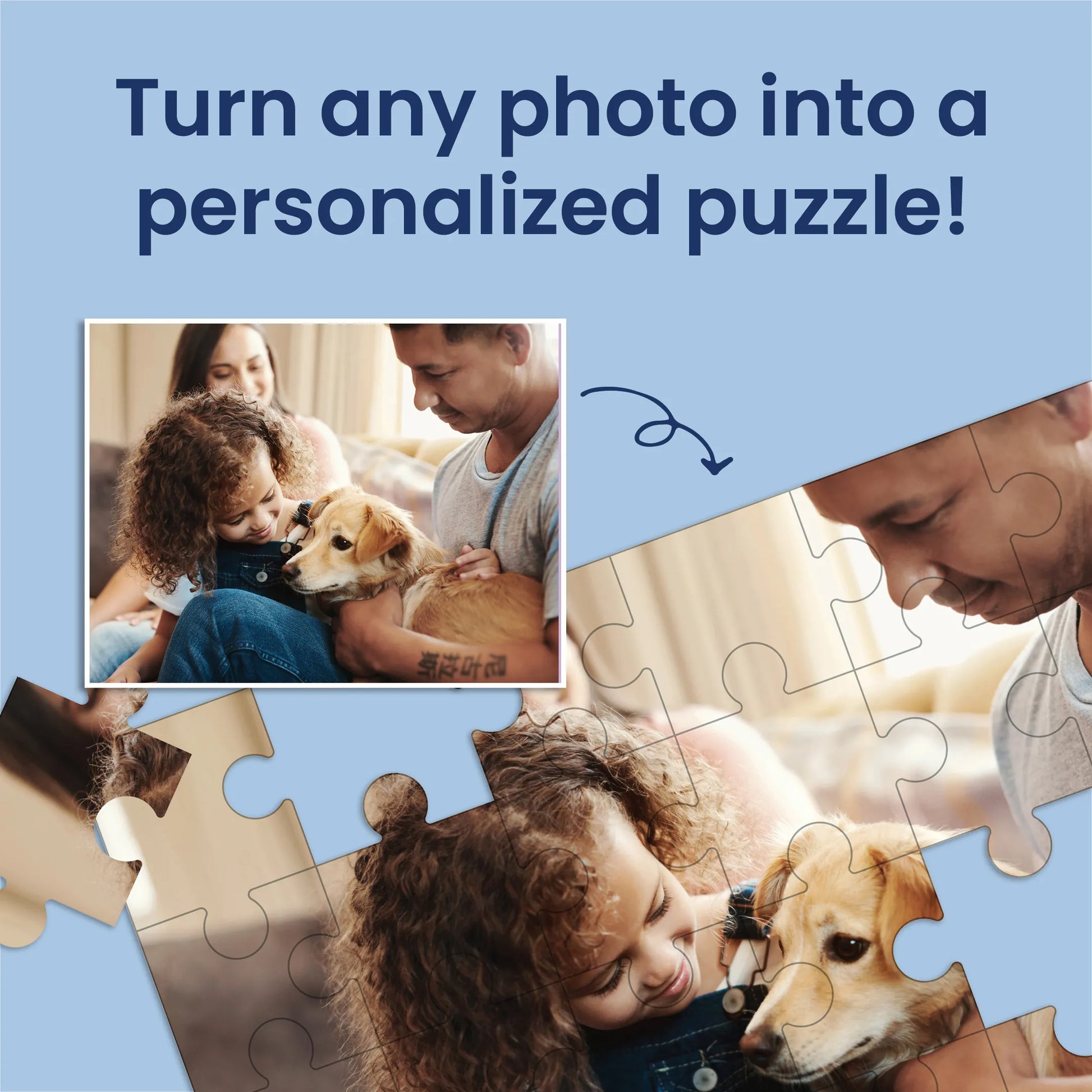 Premium Personalized Pet Photo Puzzle, Landscape / Horizontal – 24 Pieces