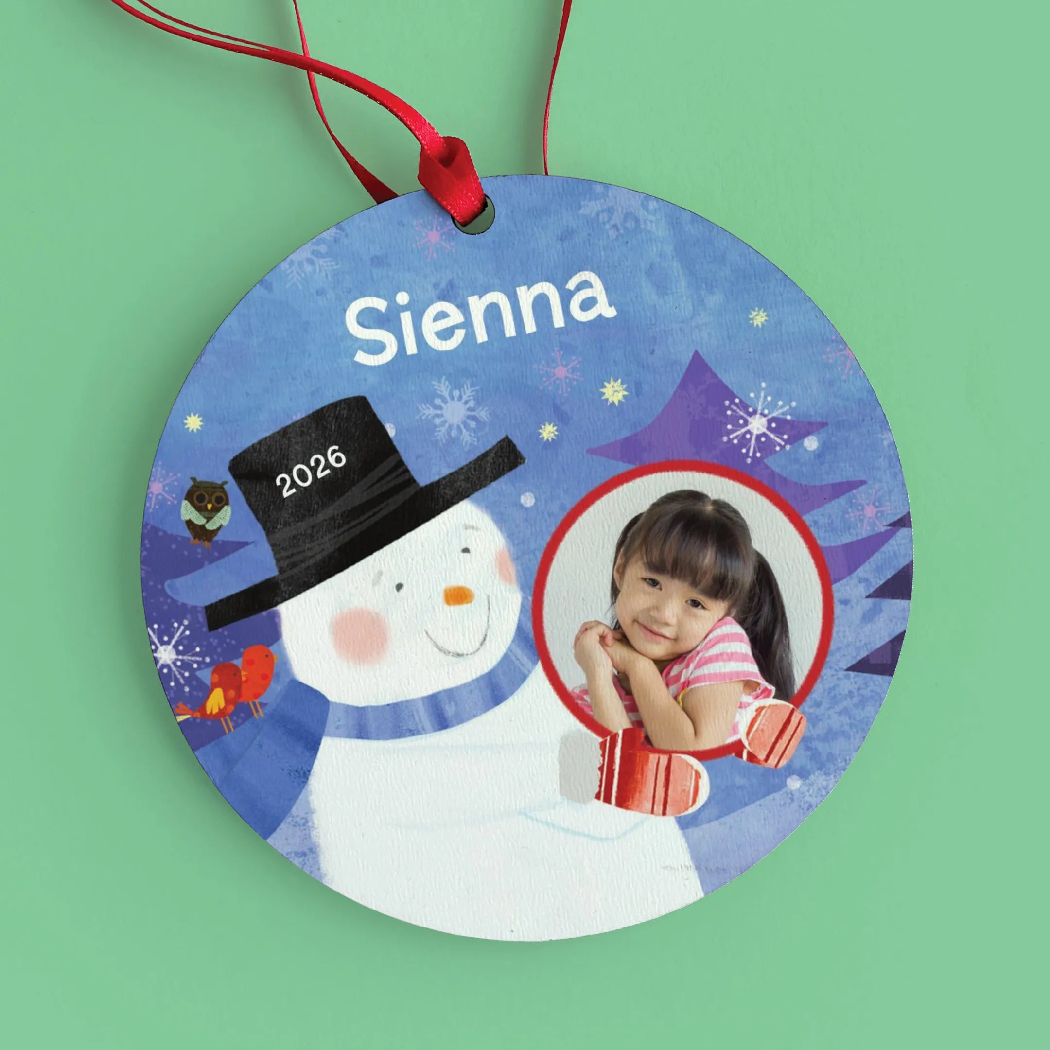 Magical Snowman Personalized Photo Ornament