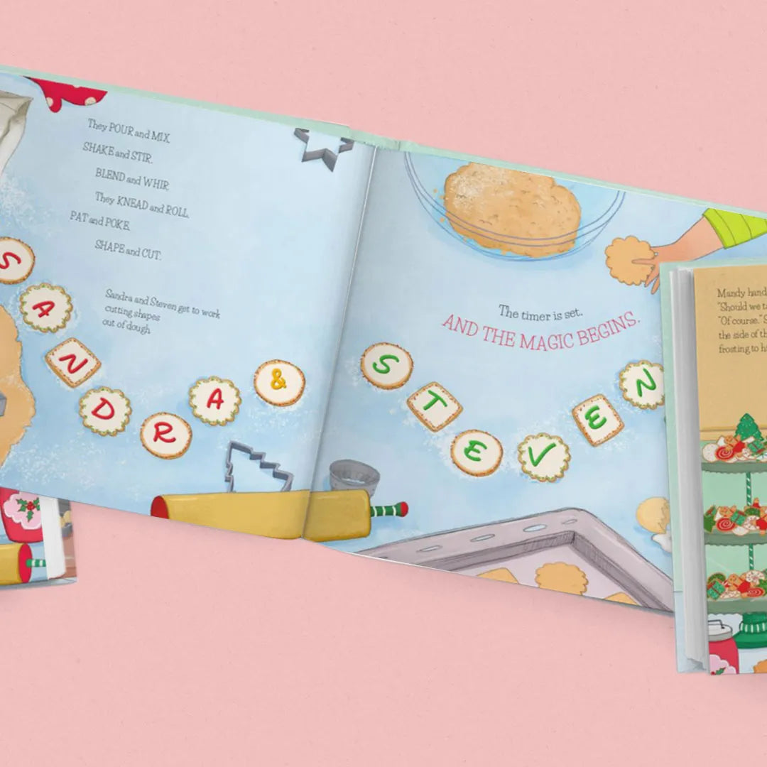 Baking Christmas Cookies Together Personalized Book and Ornament Gift Set