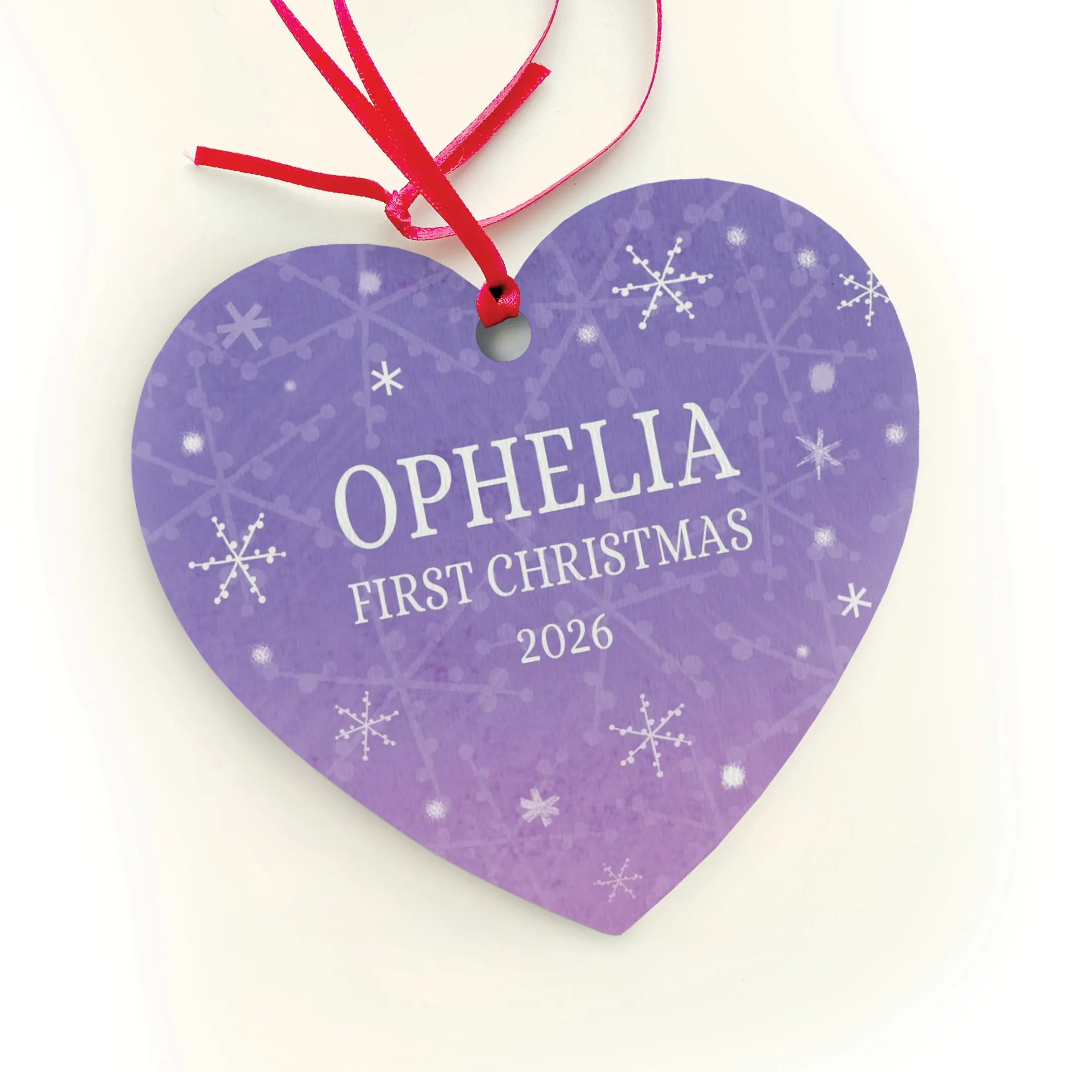 Flurry of Love Personalized Heart Ornament