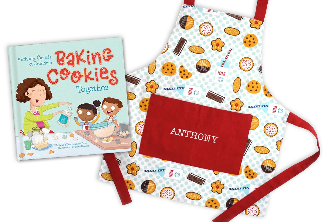 Baking Cookies Together Personalized Book and Apron Gift Set