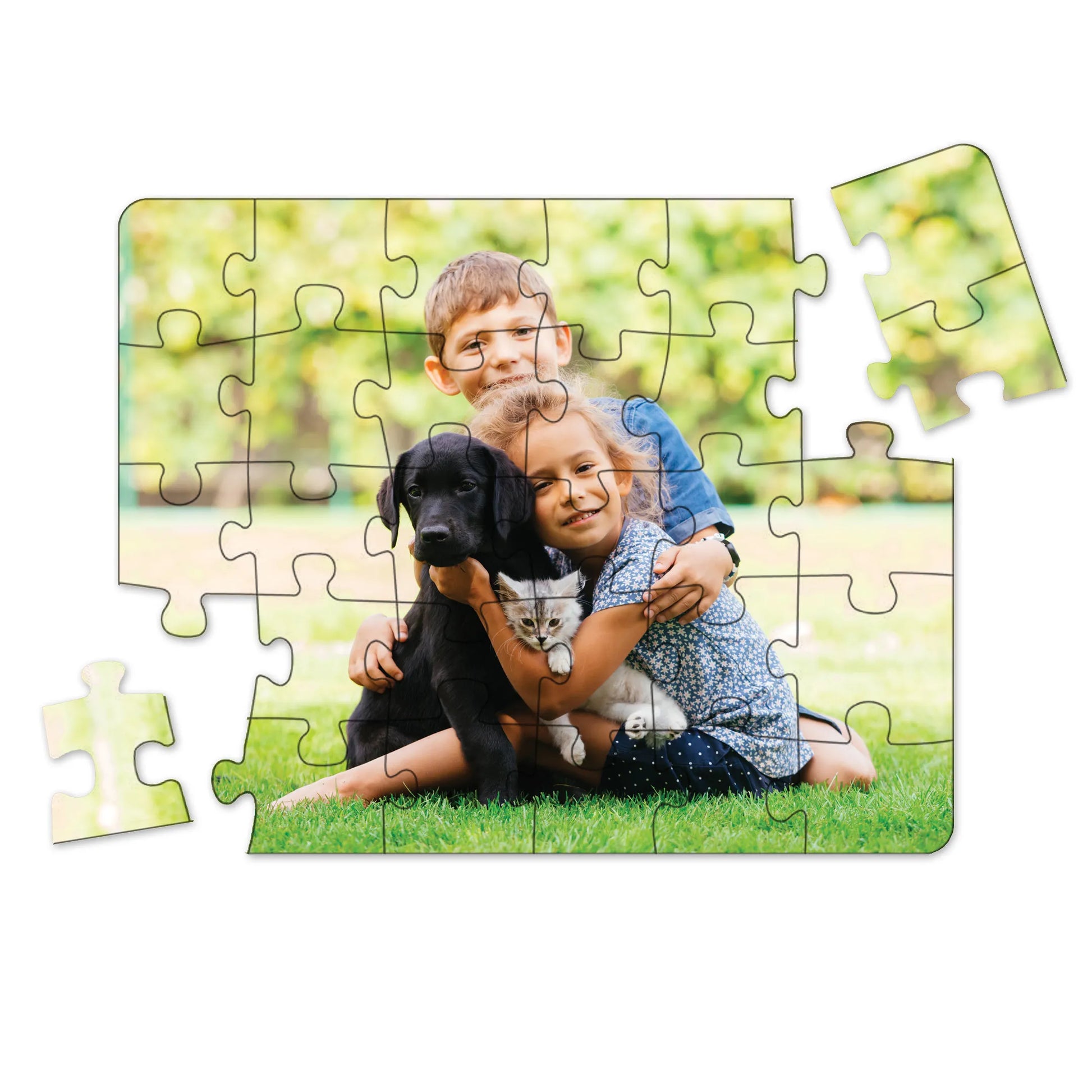 Premium Personalized Pet Photo Puzzle, Landscape / Horizontal – 24 Pieces