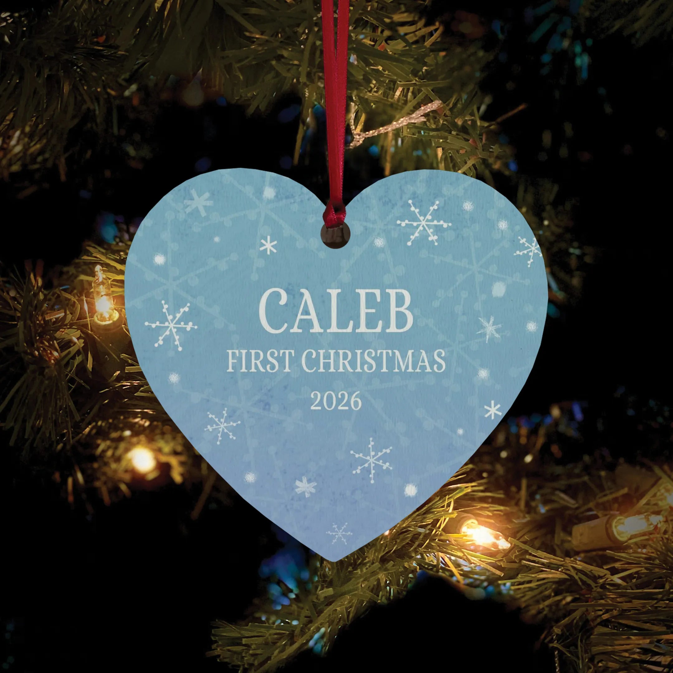 Flurry of Love Personalized Heart Ornament