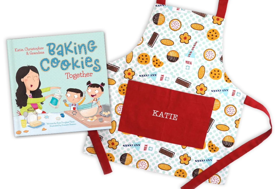 Baking Hanukkah Cookies Together Personalized Book and Apron Gift Set