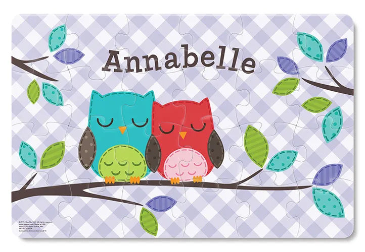 Gingham Owl Personalized Puzzle - 24 Pieces