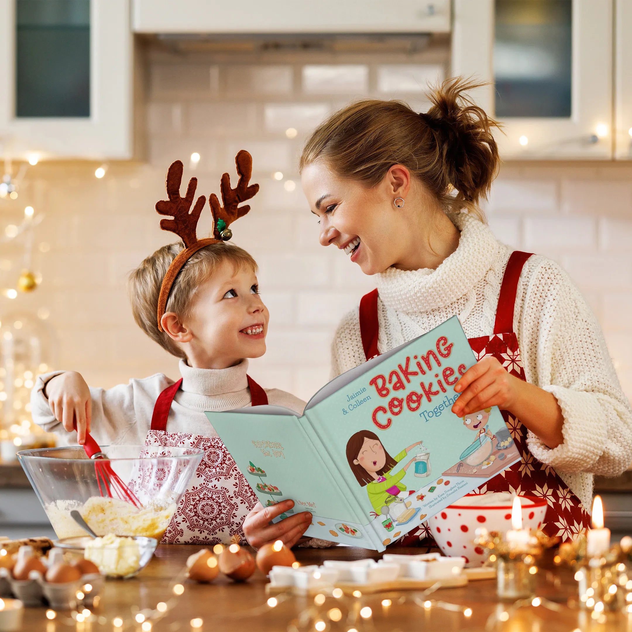 Baking Christmas Cookies Together Personalized Book and Ornament Gift Set