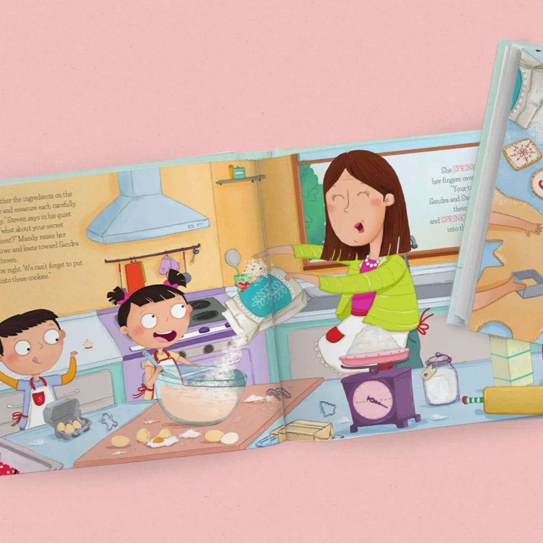 Baking Christmas Cookies Together Personalized Book and Ornament Gift Set