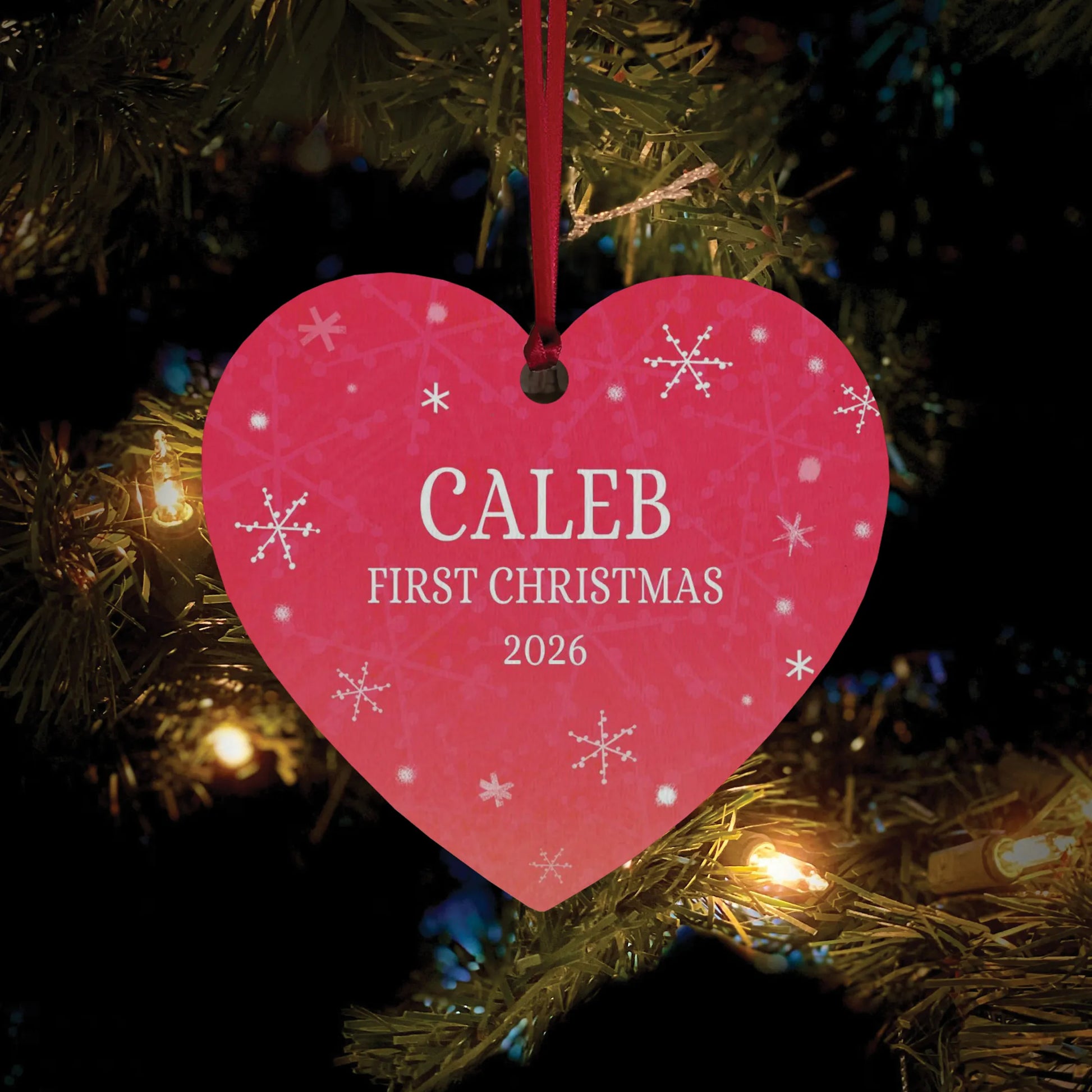 Flurry of Love Personalized Heart Ornament
