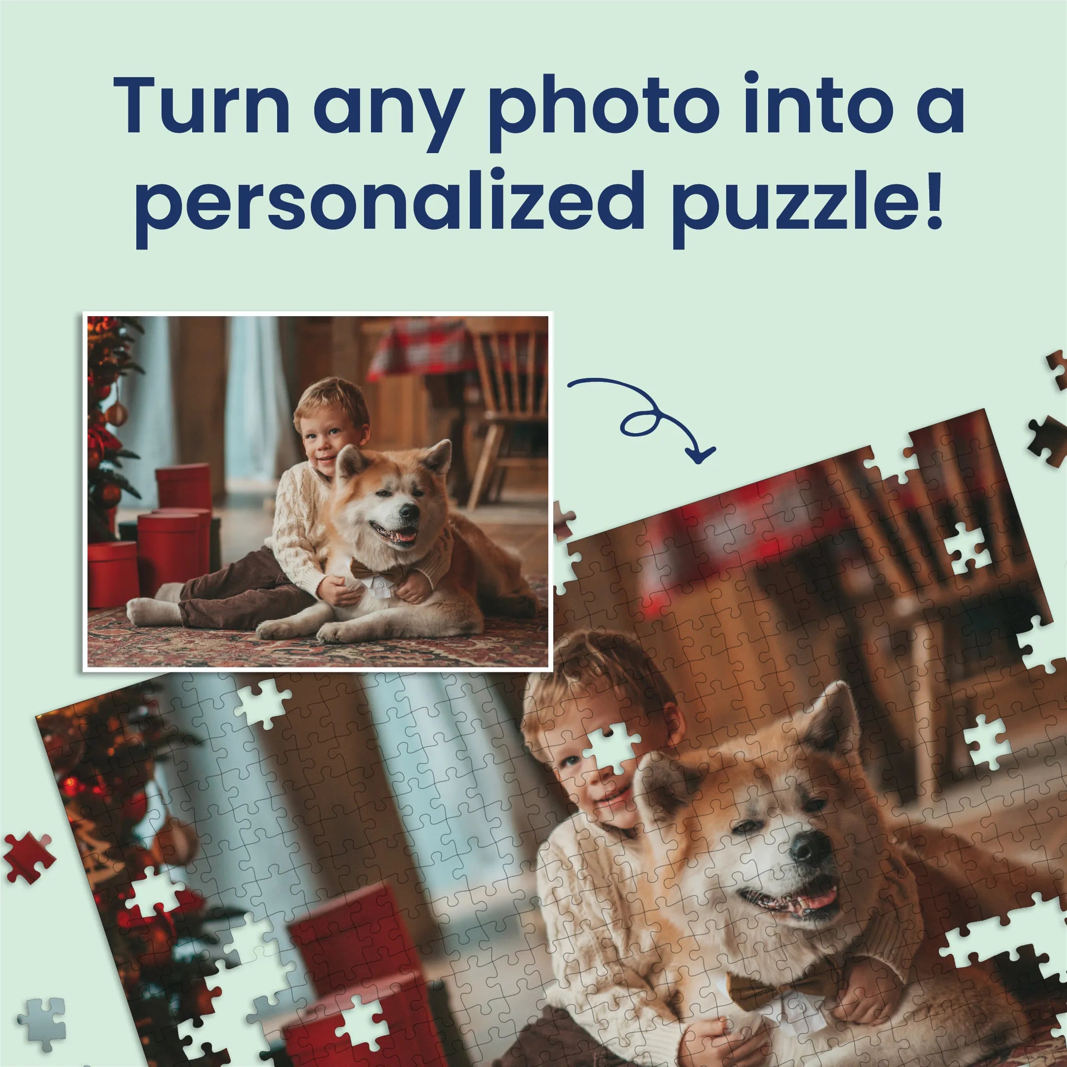 Personalized Pet Photo Puzzle, Landscape / Horizontal - 520 Pieces