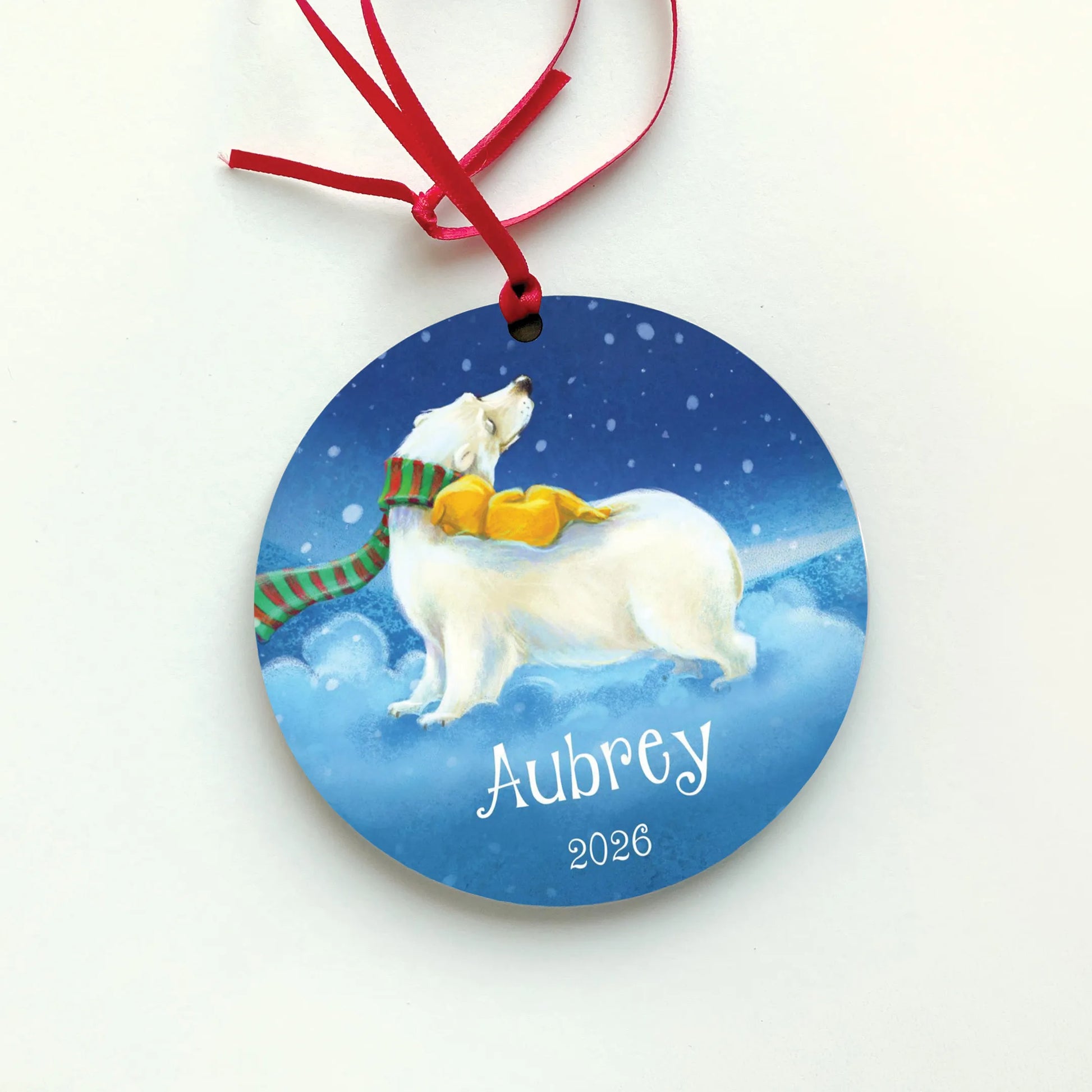 Dreamy Polar Bear Personalized Ornament