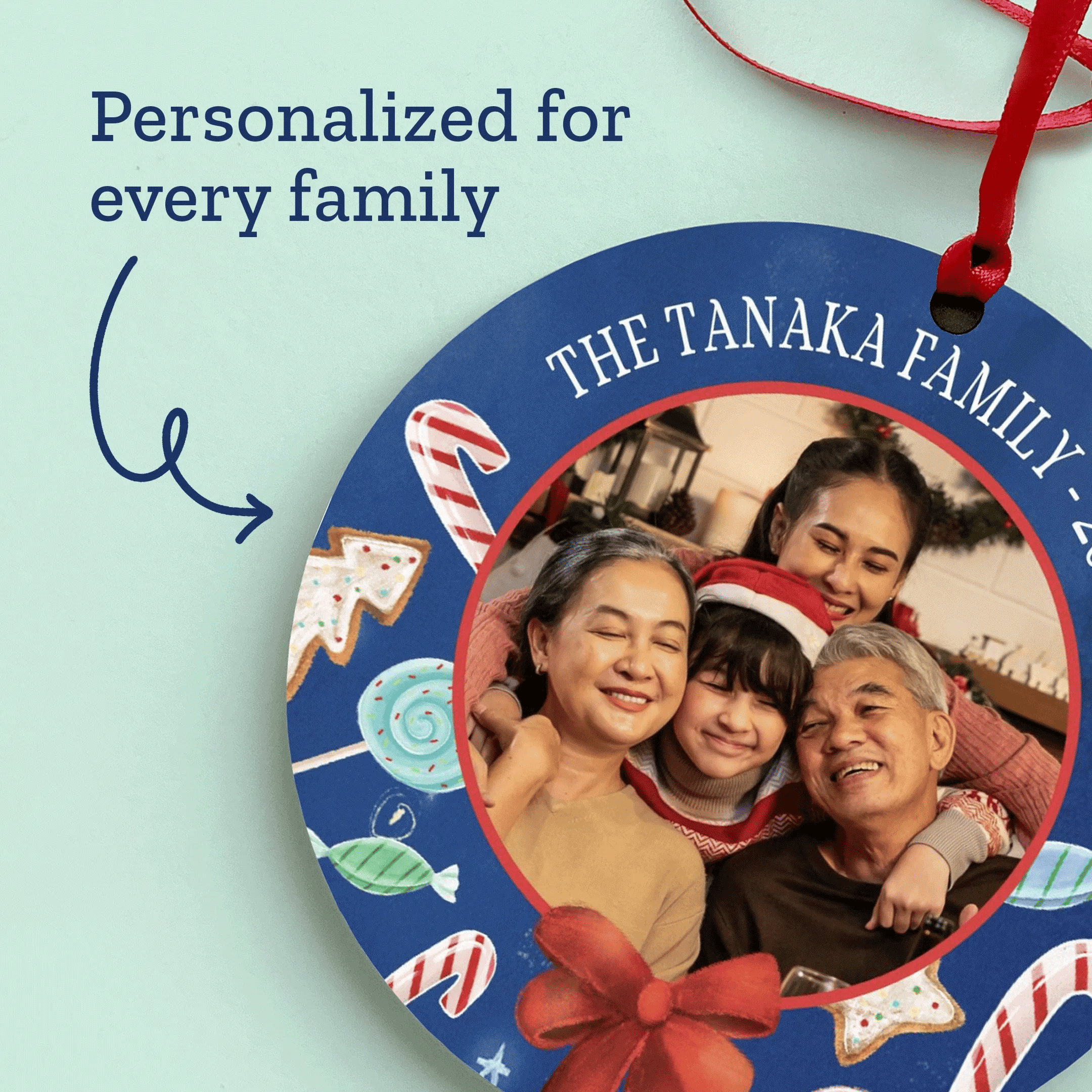 Family Christmas Personalized Photo Ornament