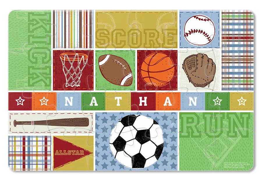 Kick, Score, Run! Personalized Puzzle - 24 Pieces