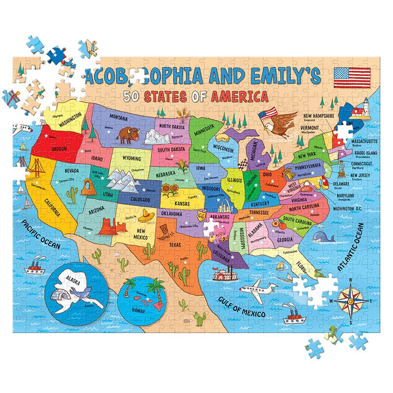 My 50 States Personalized Puzzle - 500 Pieces