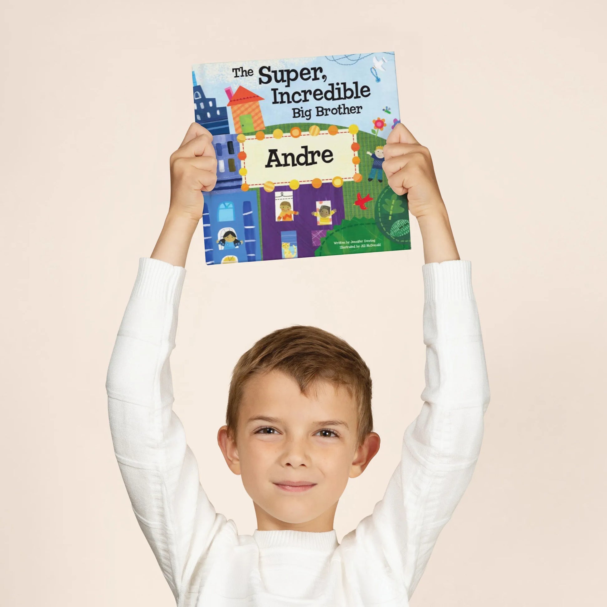 The Super, Incredible Big Brother of Twins Personalized Book and Medal