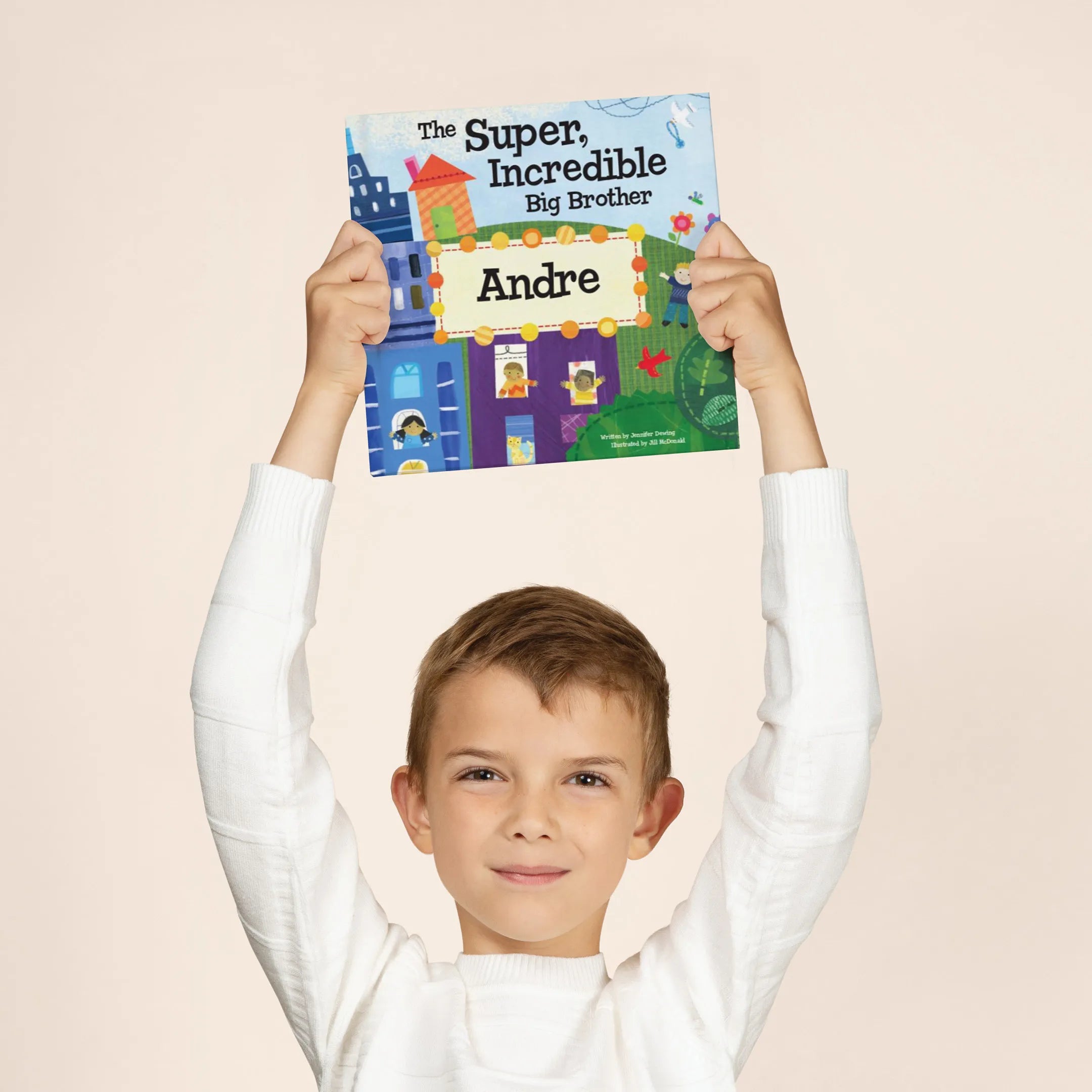 The Super, Incredible Big Brother of Twins Personalized Book and Medal