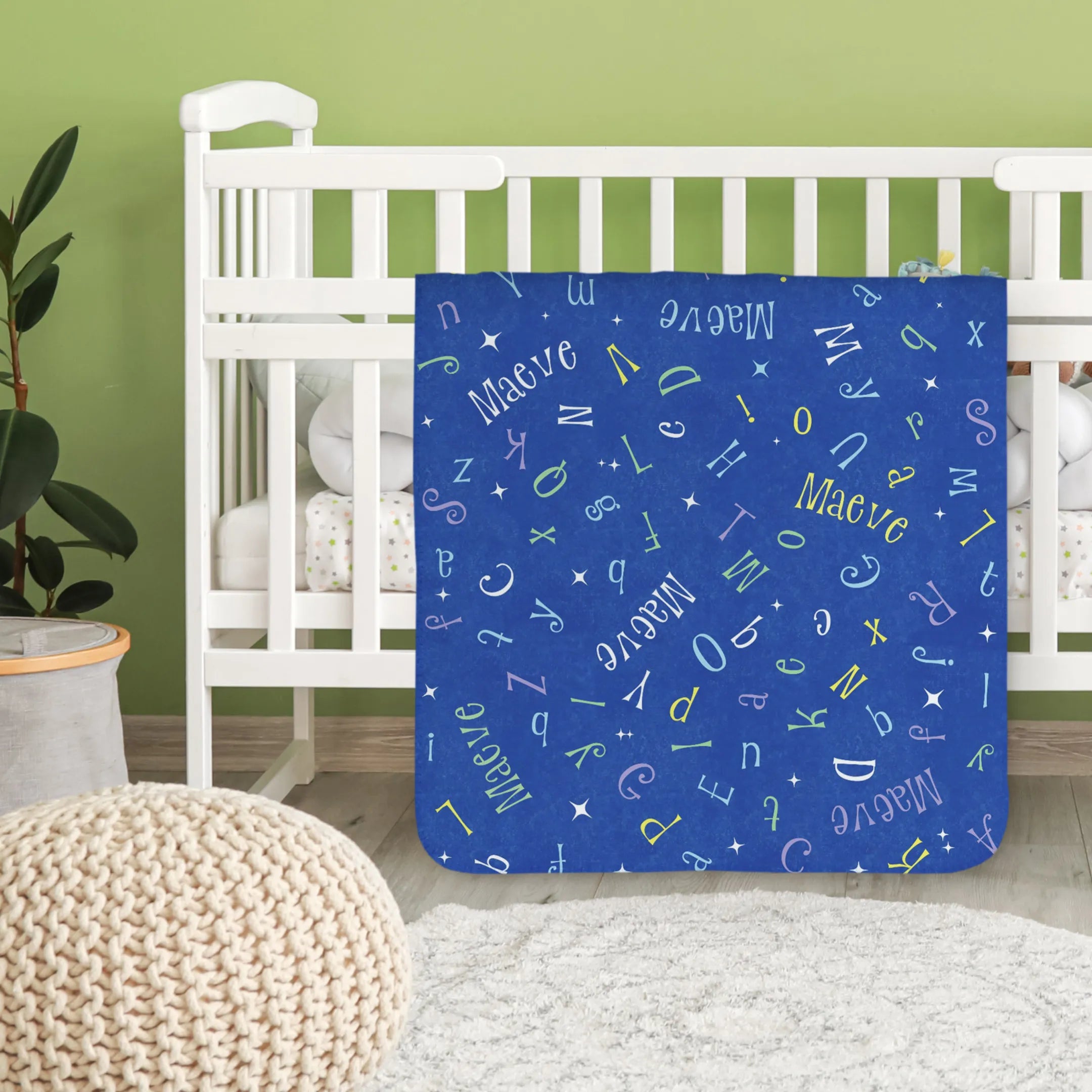 Name Toss Personalized Blanket – Blue, Sherpa