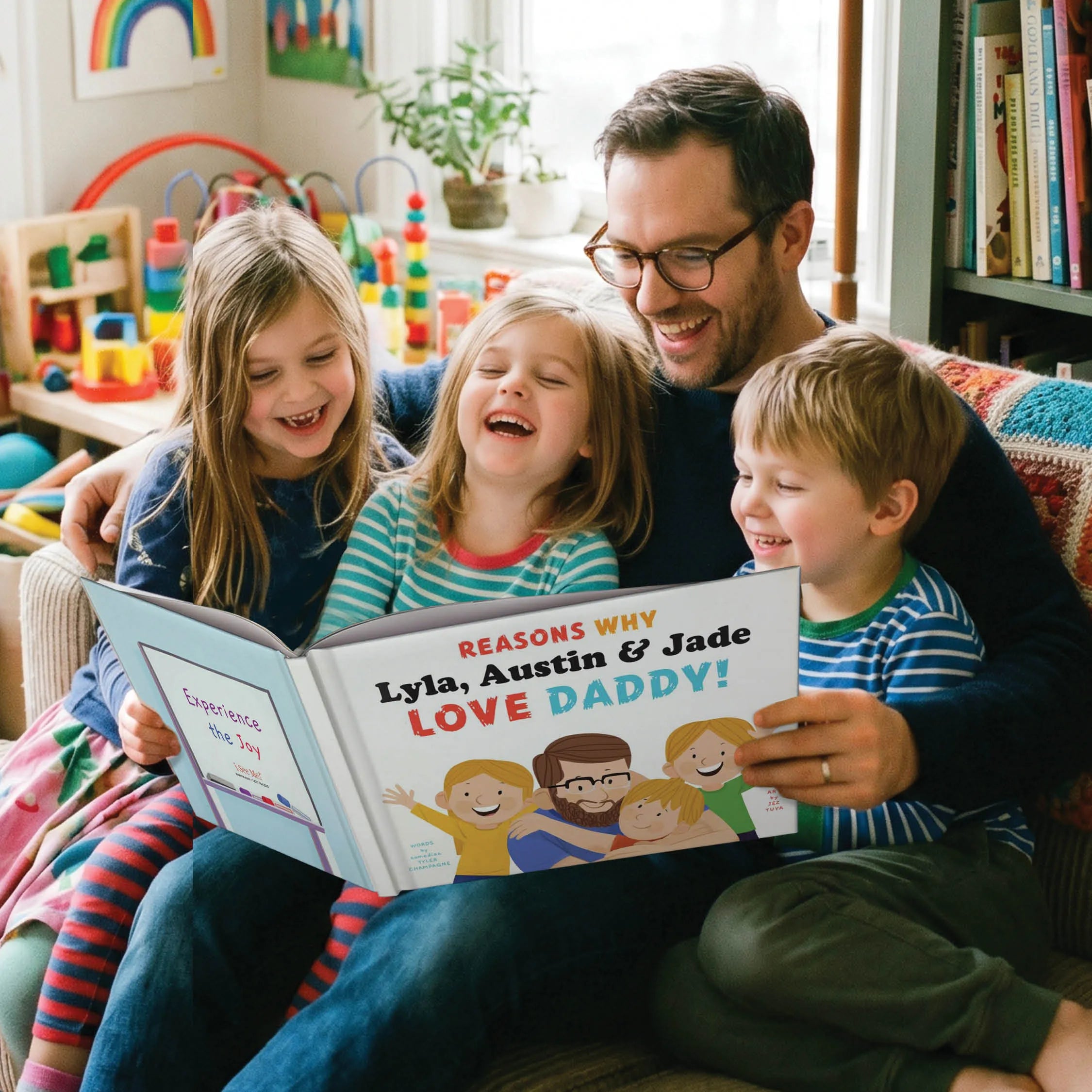 Reasons Why We Love Daddy Personalized Book - 3 Children