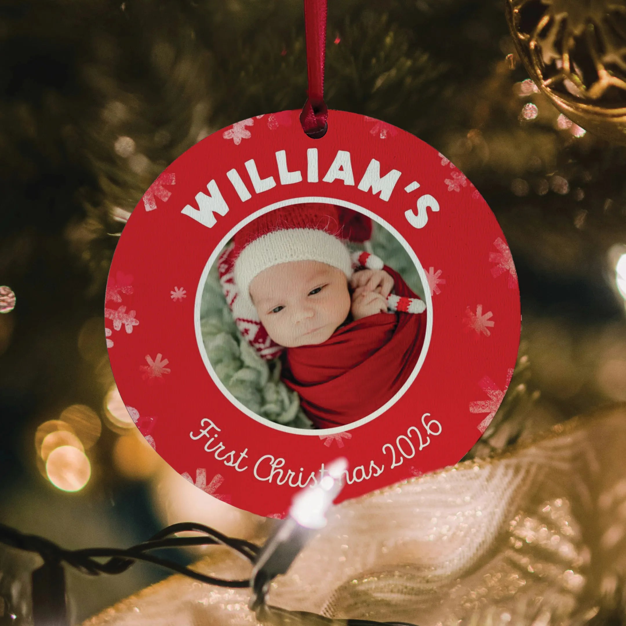 Baby's First Christmas Personalized Photo Ornament