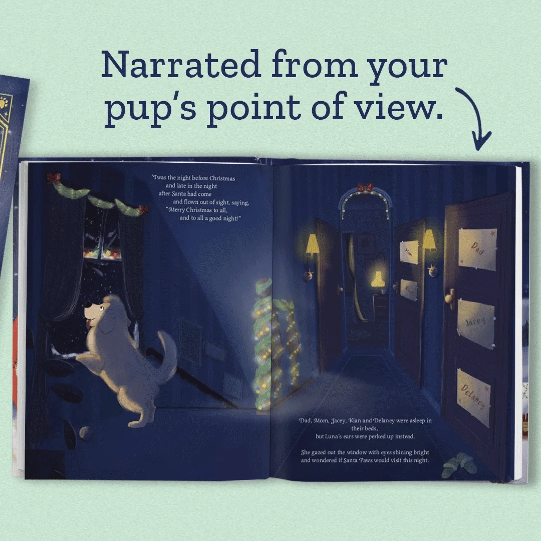 Our Dog’s Night Before Christmas Personalized Book Gold Foil Edition