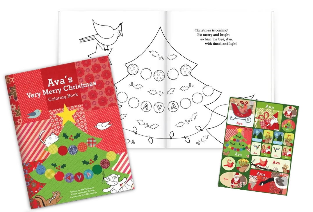 My Very Merry Christmas Personalized Coloring Book and Sticker Gift Set