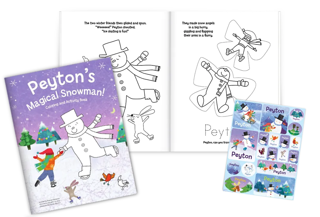 My Magical Snowman Personalized Coloring Book and Sticker Gift Set