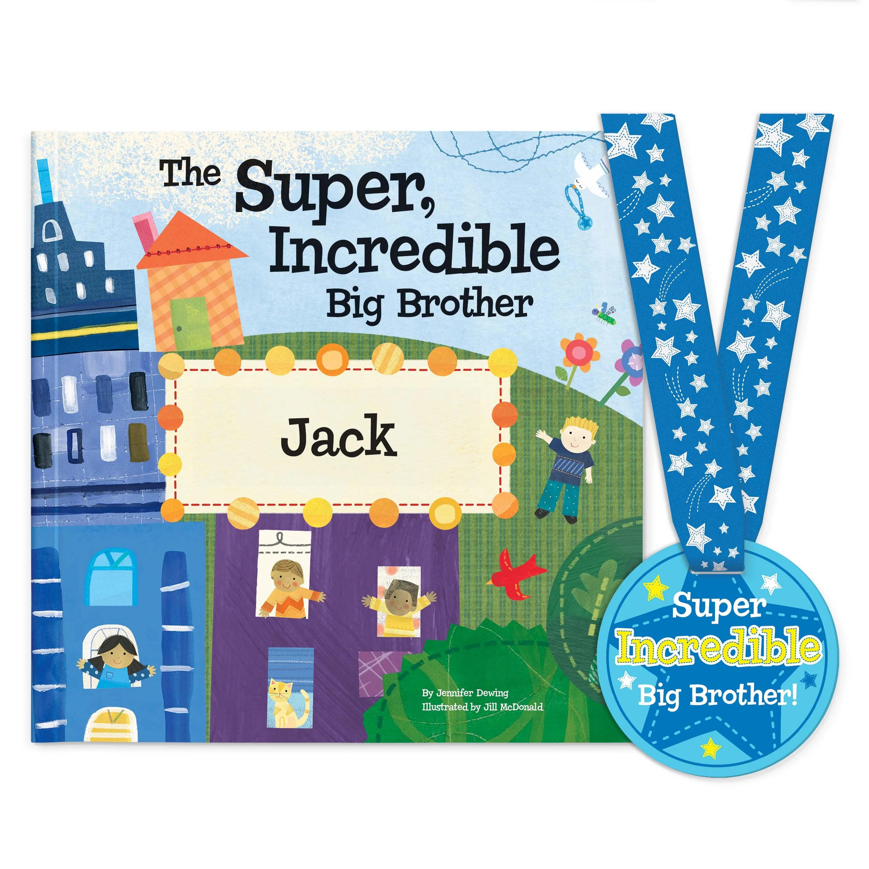 The Super, Incredible Big Brother Personalized Book and Medal