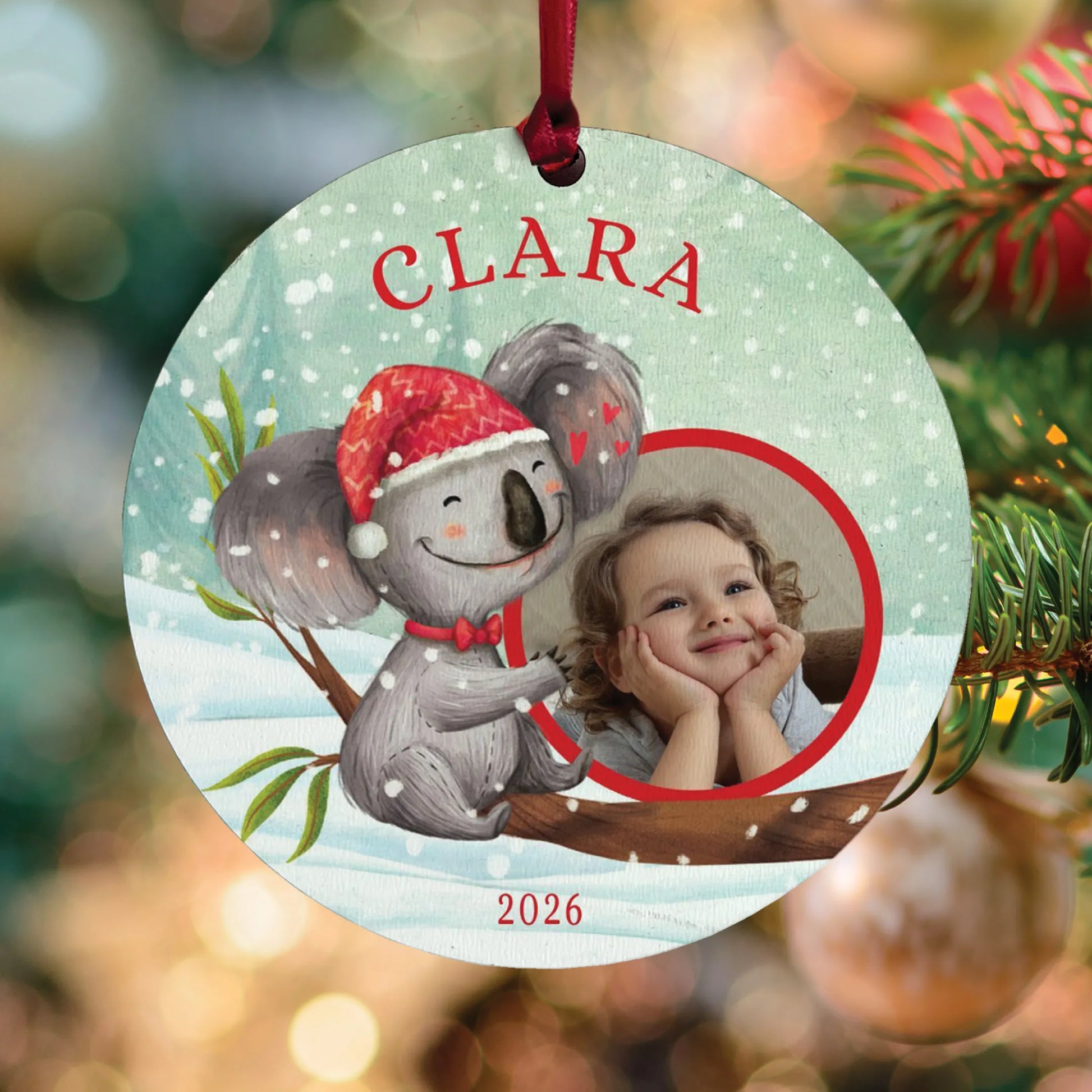 Festive North Pole Personalized Photo Ornament