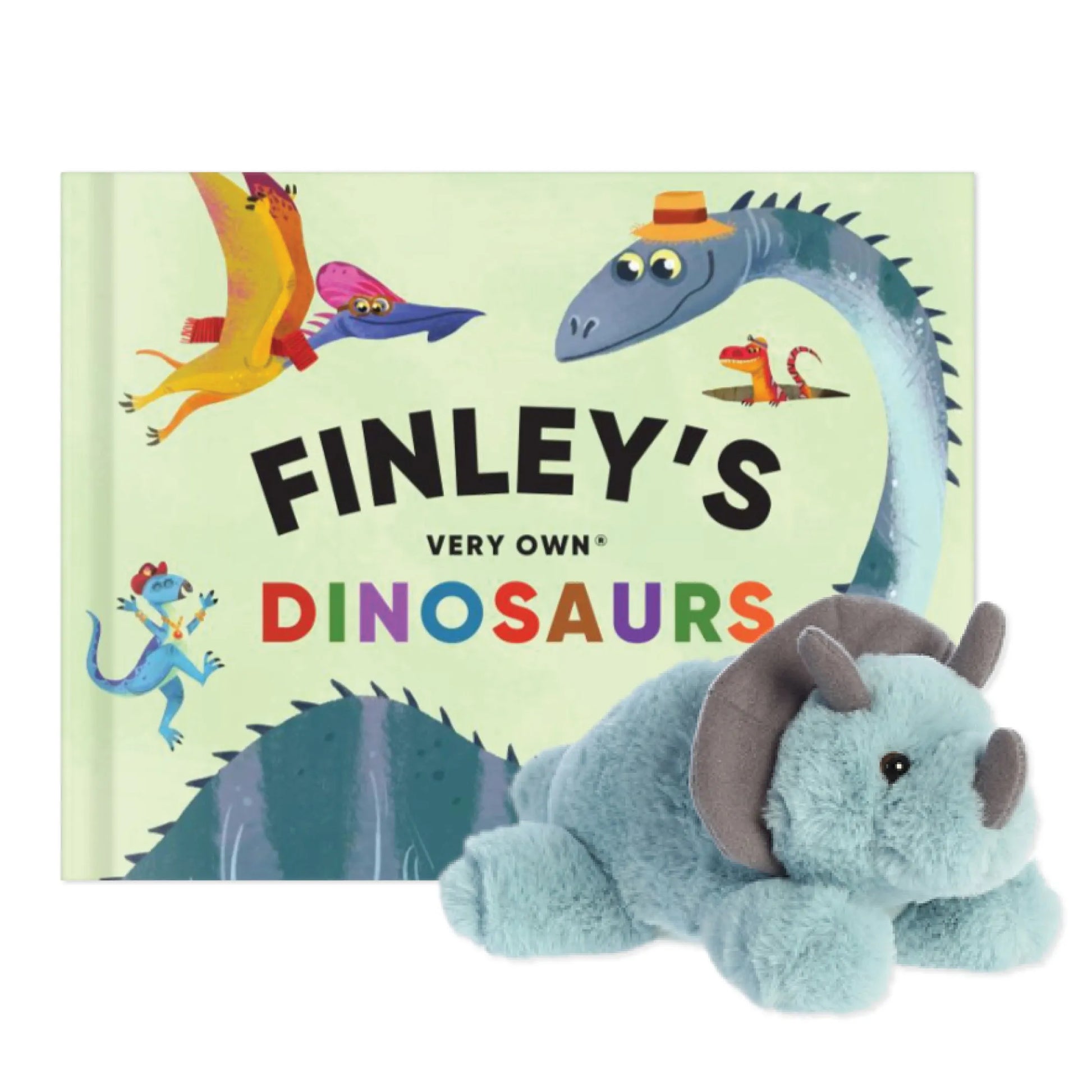 My Very Own Dinosaurs Personalized Book and Triceratops Gift Set