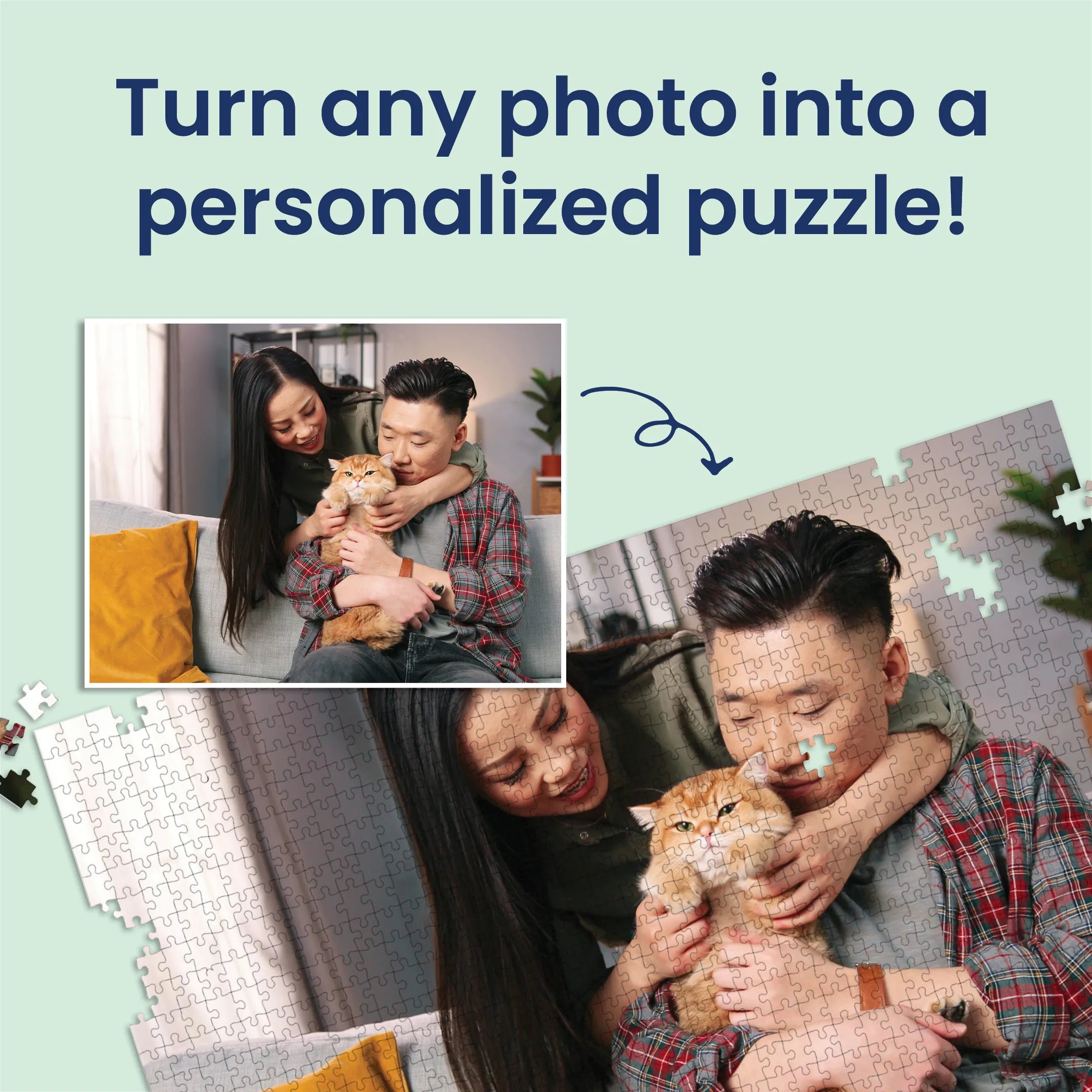 Premium Personalized Pet Photo Puzzle, Landscape / Horizontal – 1,000 Pieces