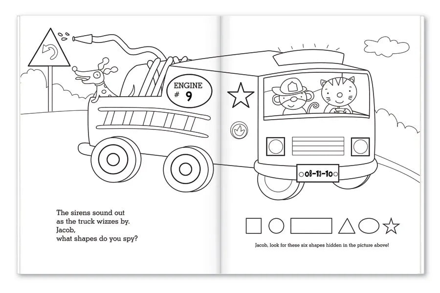 1-2-3 Blast Off With Me Personalized Coloring and Activity Book