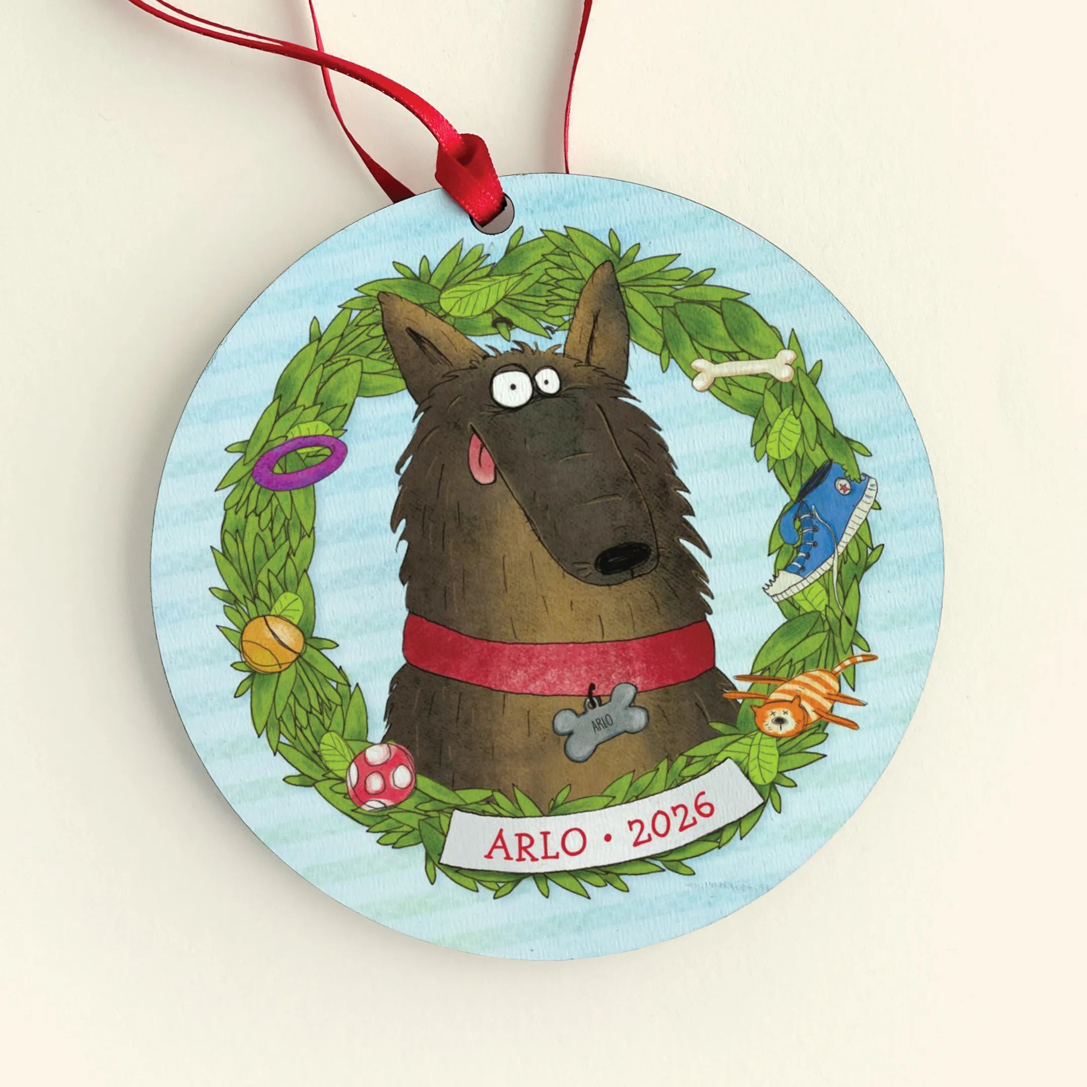 Merry Dog Personalized Ornament