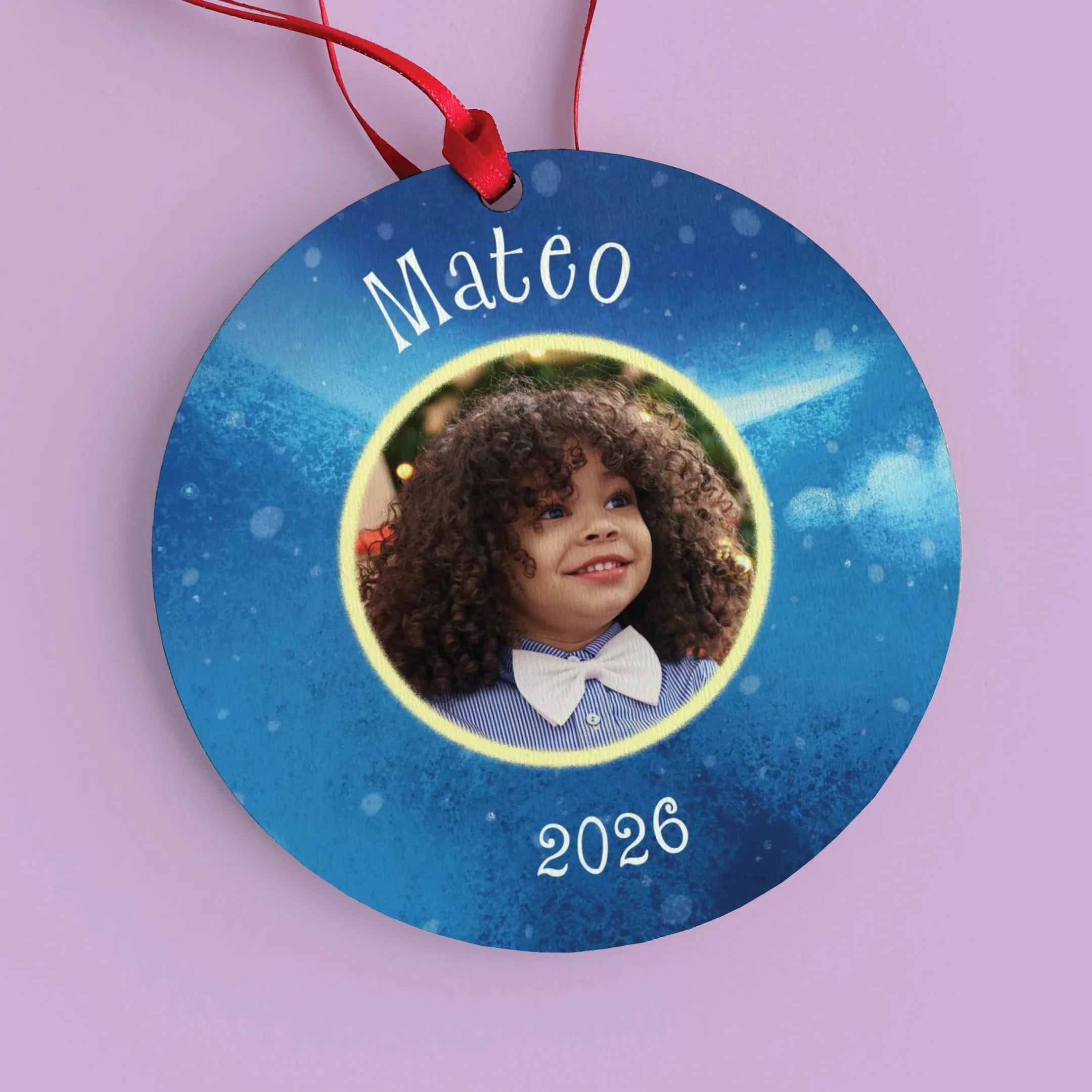 Dreamy Polar Bear Personalized Photo Ornament