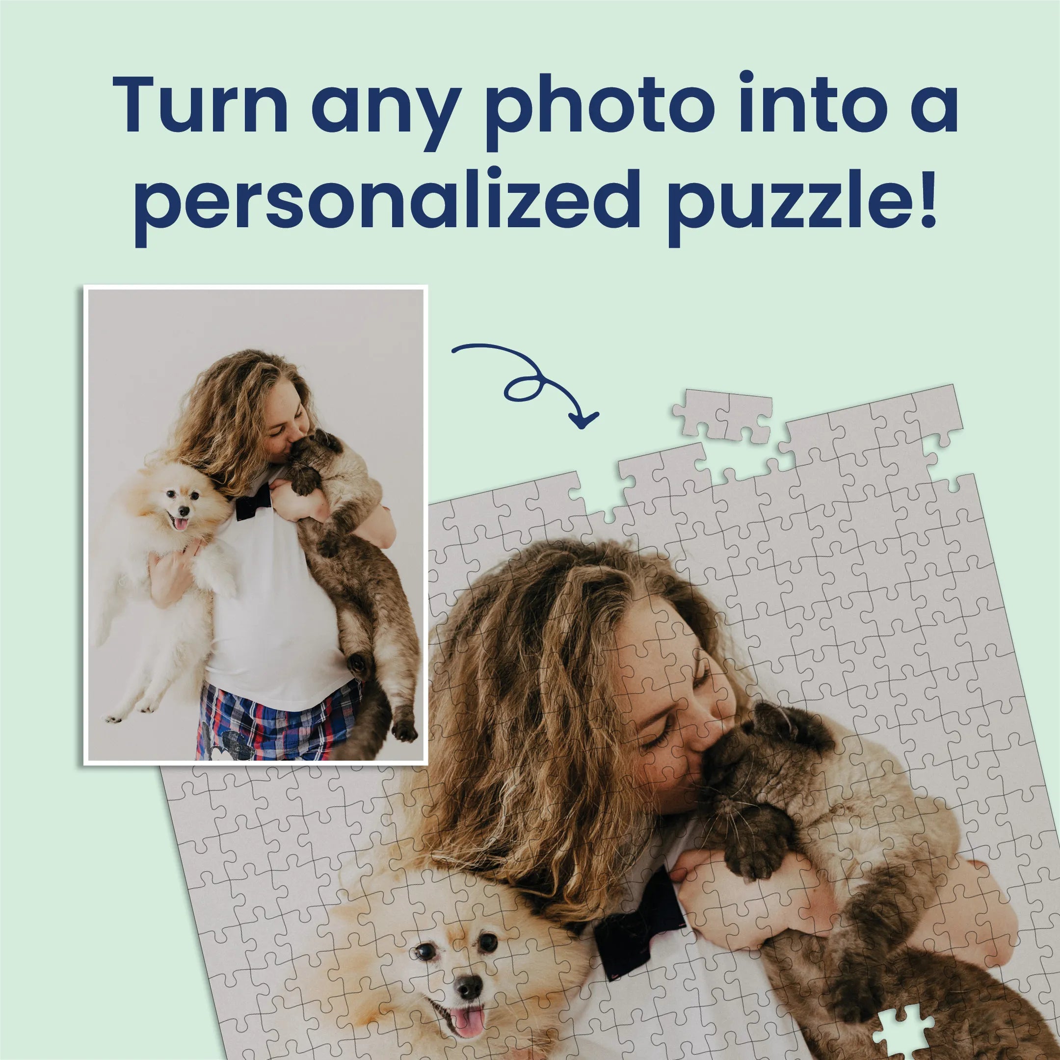 Premium Personalized Pet Photo Puzzle, Portrait/Vertical - 500 Pieces