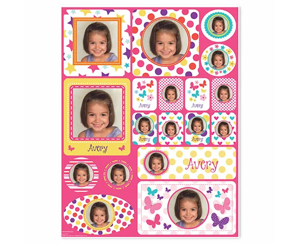 Picture Perfect Personalized Stickers - Pink