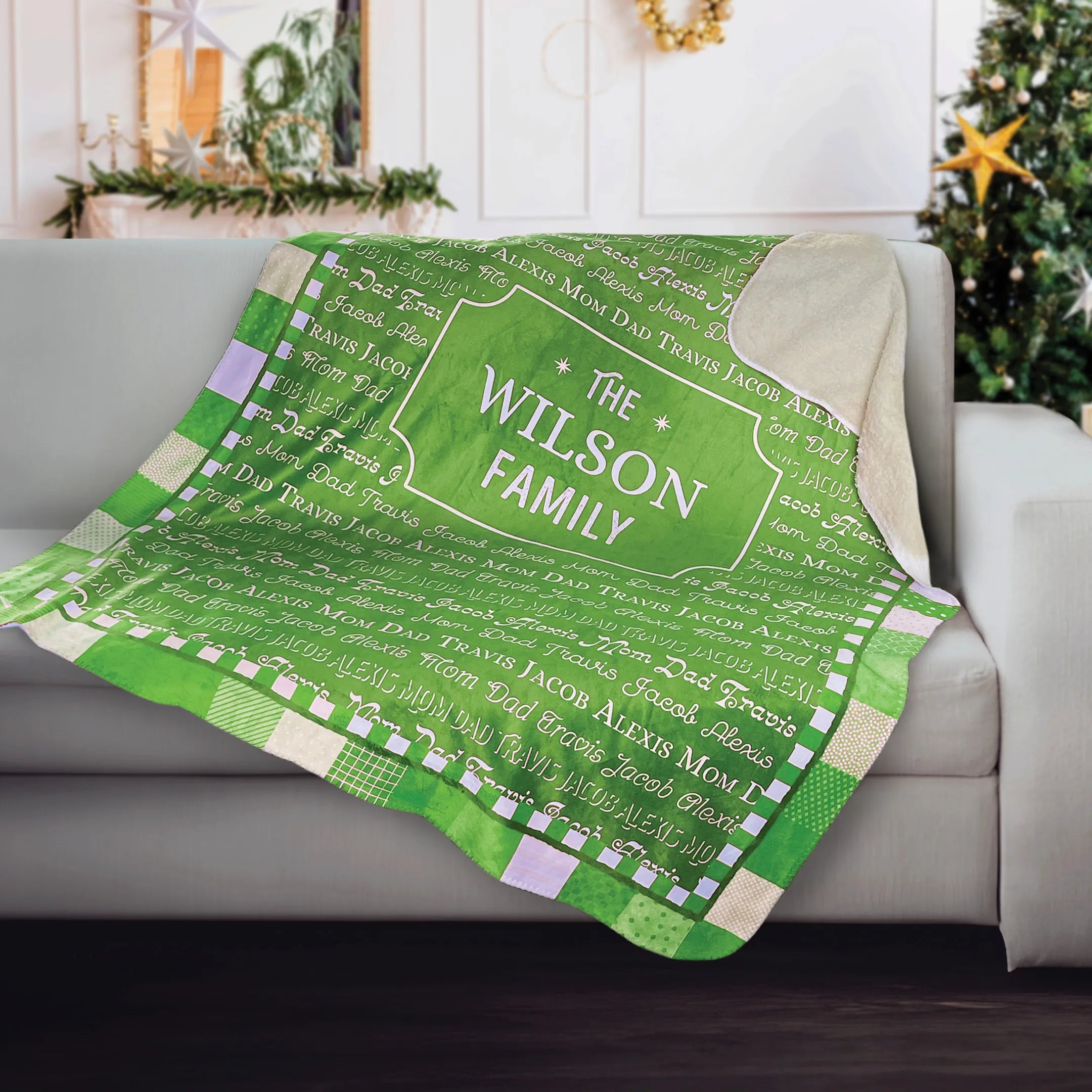 Grandpa's Family Personalized Blanket – Sherpa