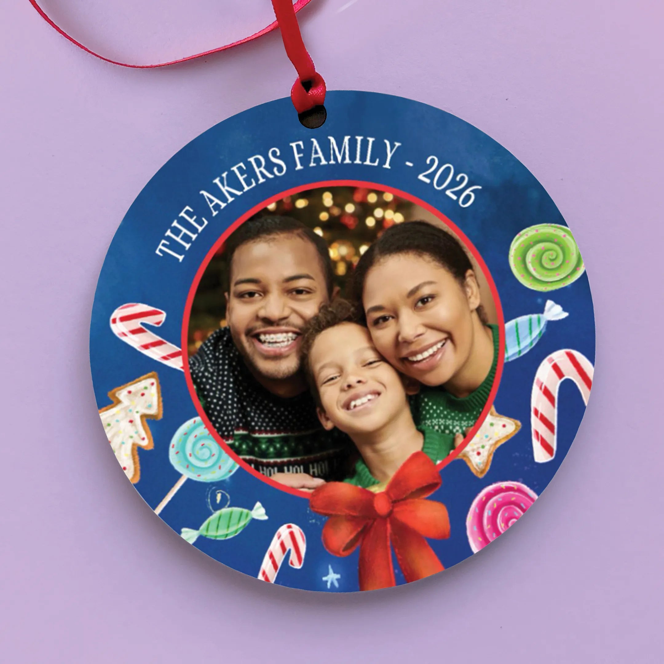 Family Christmas Personalized Photo Ornament